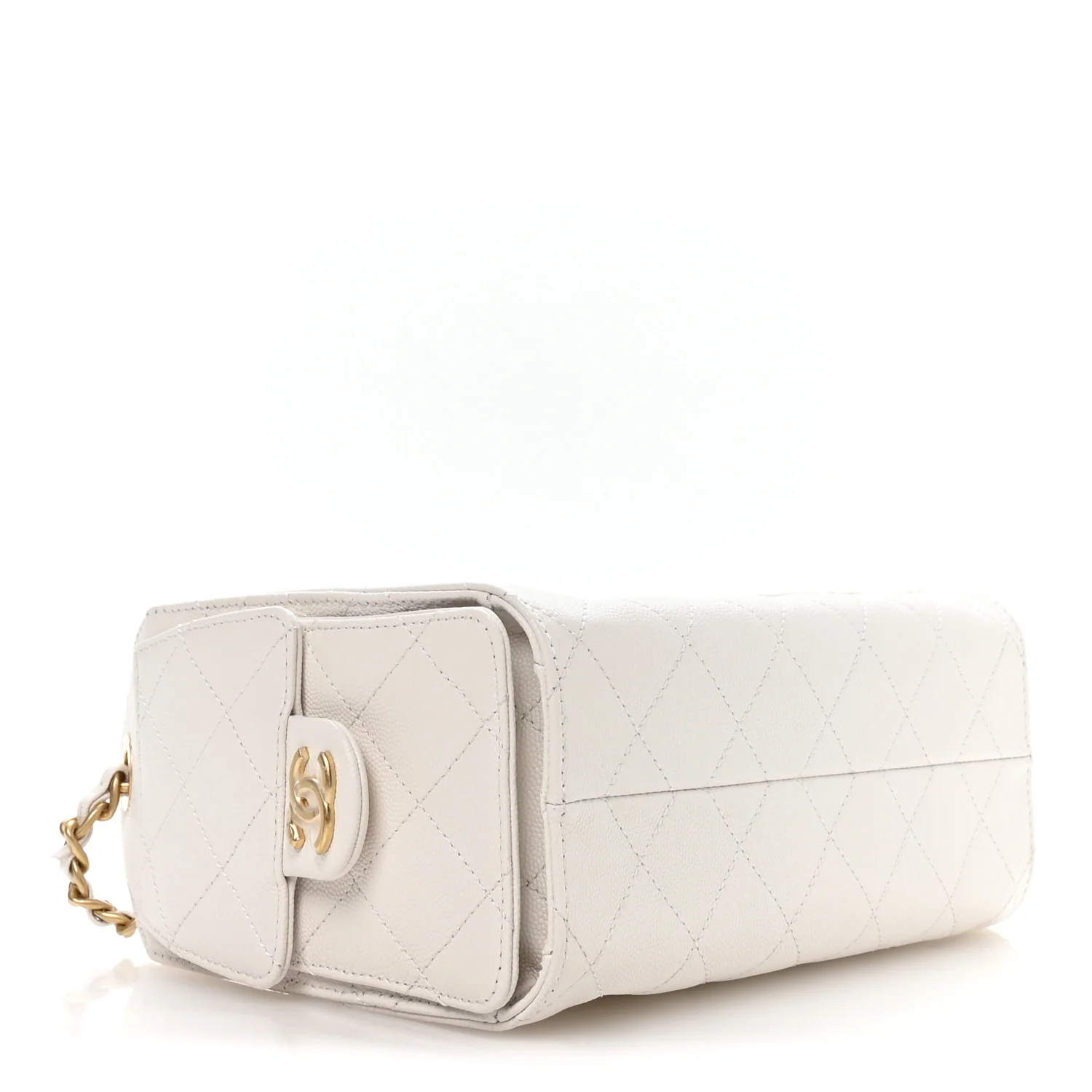 Caviar Quilted Mini Chanel 25 Handbag White - Image 6