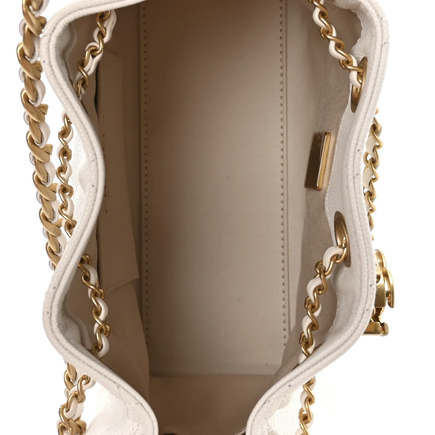Caviar Quilted Mini Chanel 25 Handbag White - Image 8