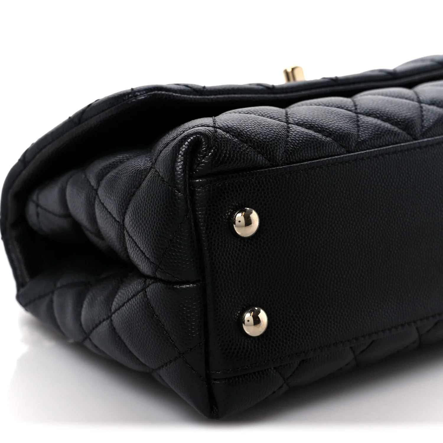 Caviar Quilted Mini Coco Handle Flap Black - Image 10