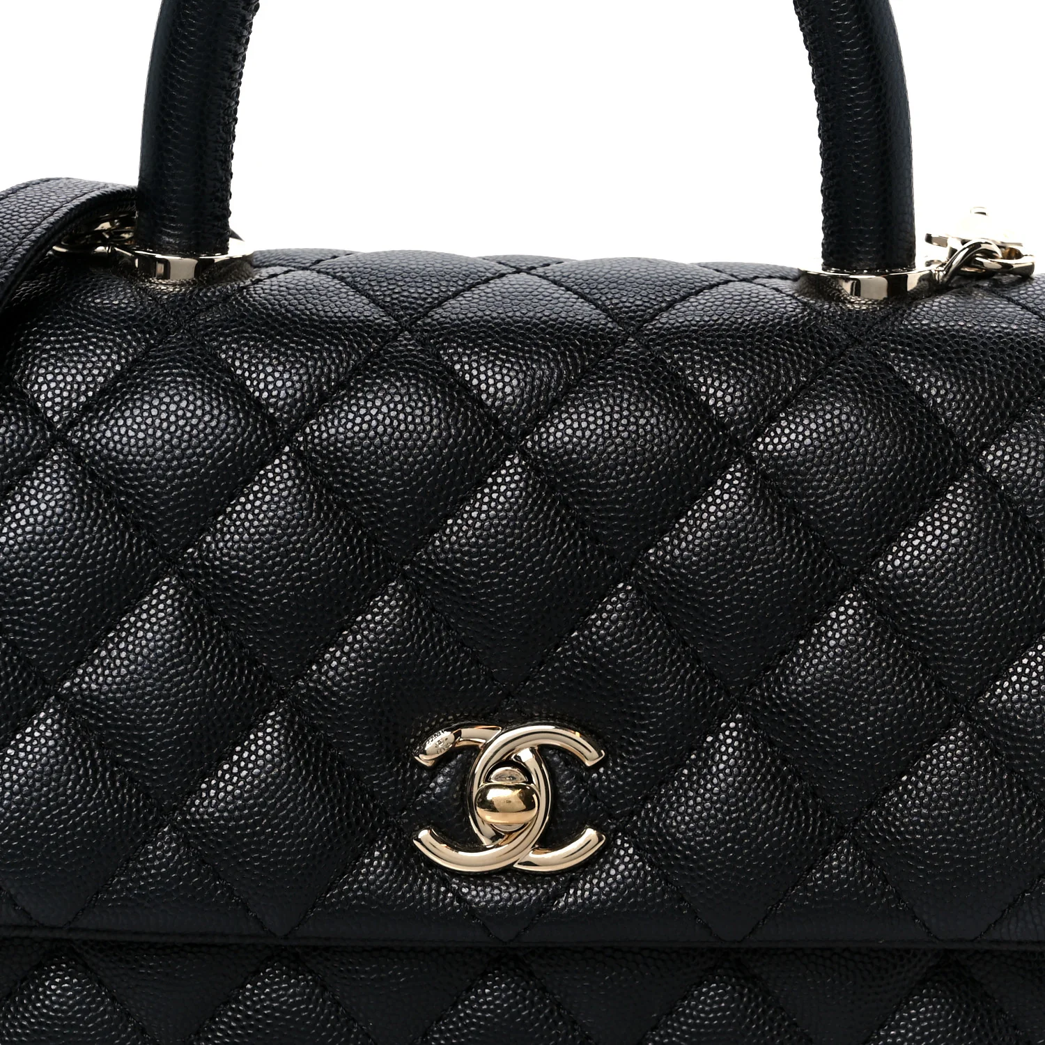 Caviar Quilted Mini Coco Handle Flap Black - Image 9