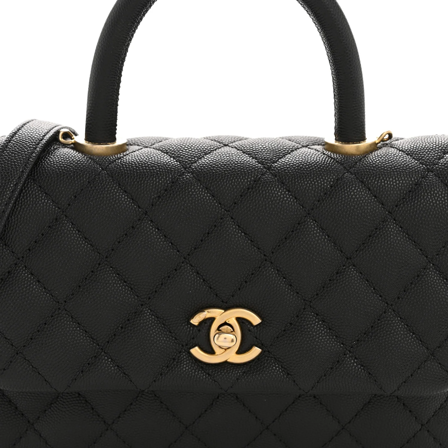 Caviar Quilted Mini Coco Handle Flap Black - Image 8