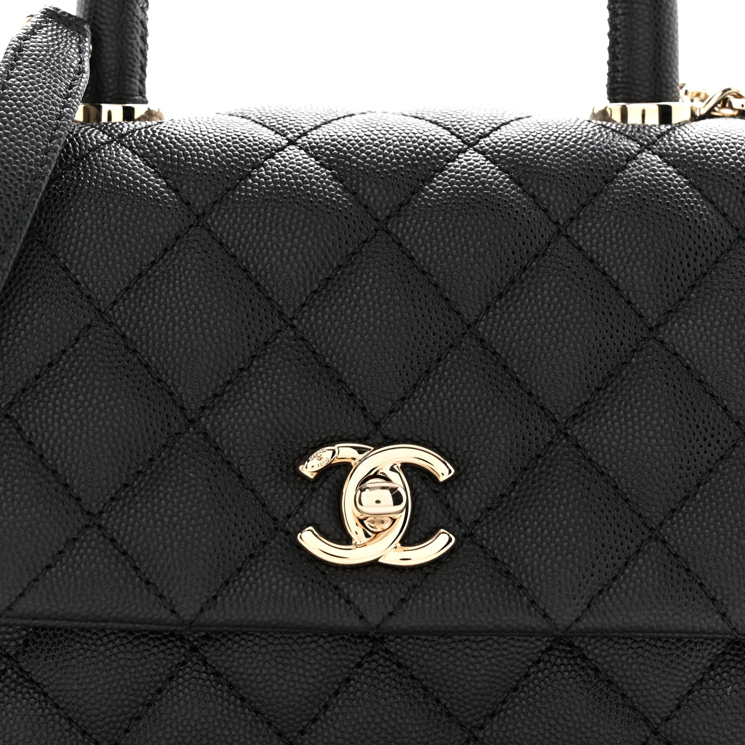 Caviar Quilted Mini Coco Handle Flap Black - Image 8