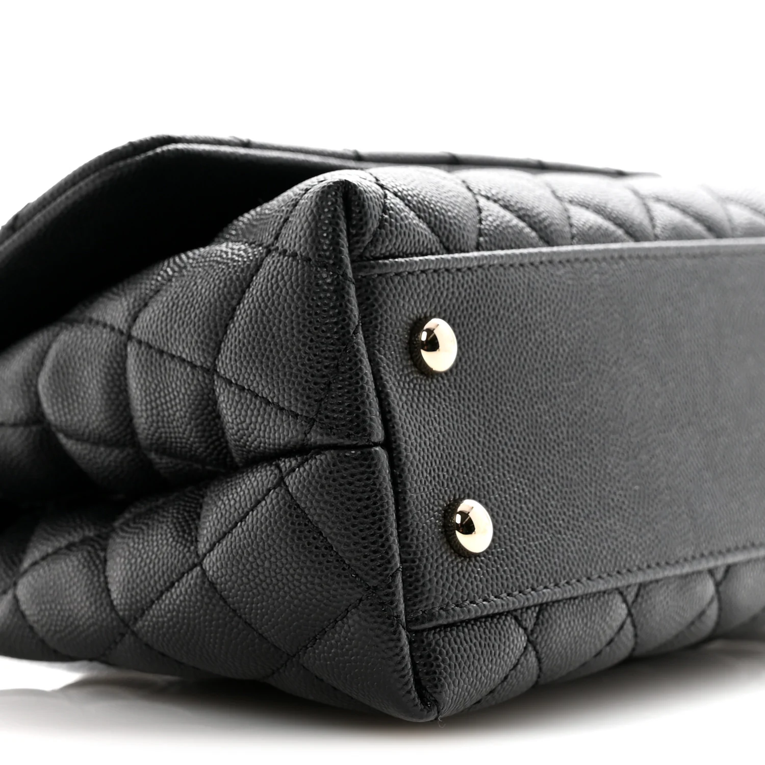 Caviar Quilted Mini Coco Handle Flap Black - Image 9