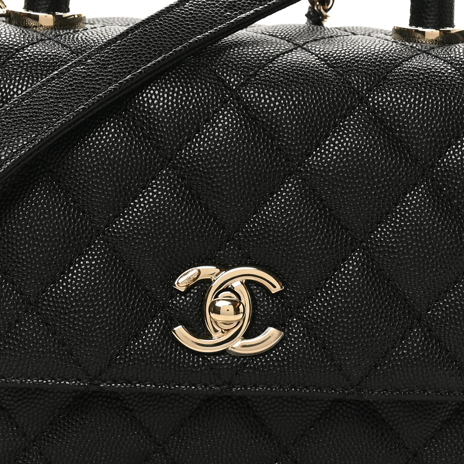 Caviar Quilted Mini Coco Handle Flap Black - Image 8
