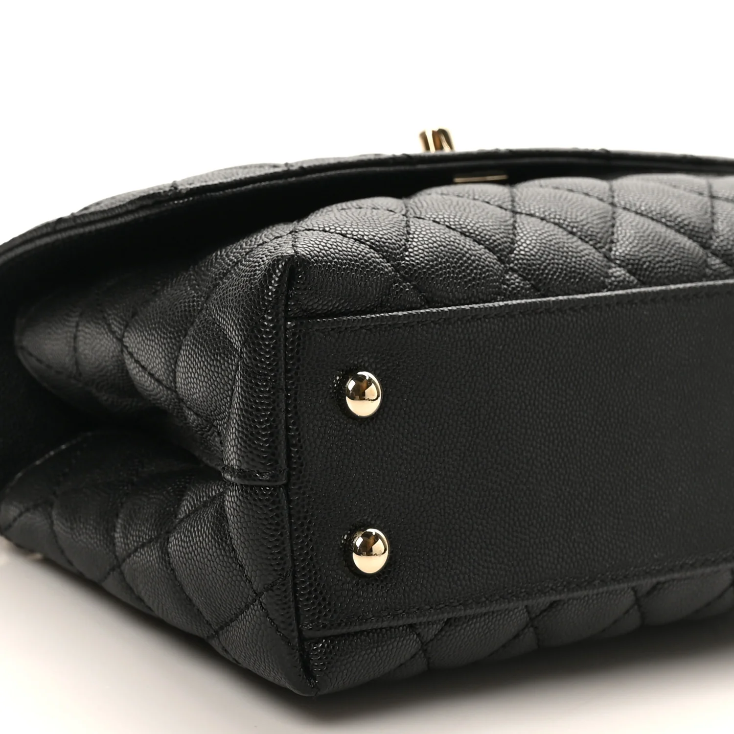 Caviar Quilted Mini Coco Handle Flap Black - Image 9