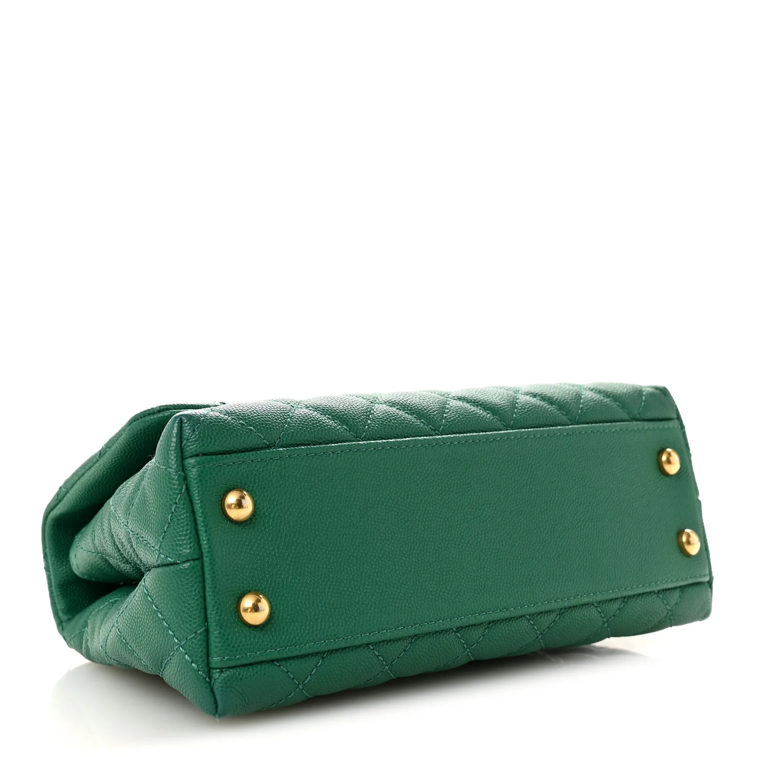 Caviar Quilted Mini Coco Handle Flap Green - Image 4