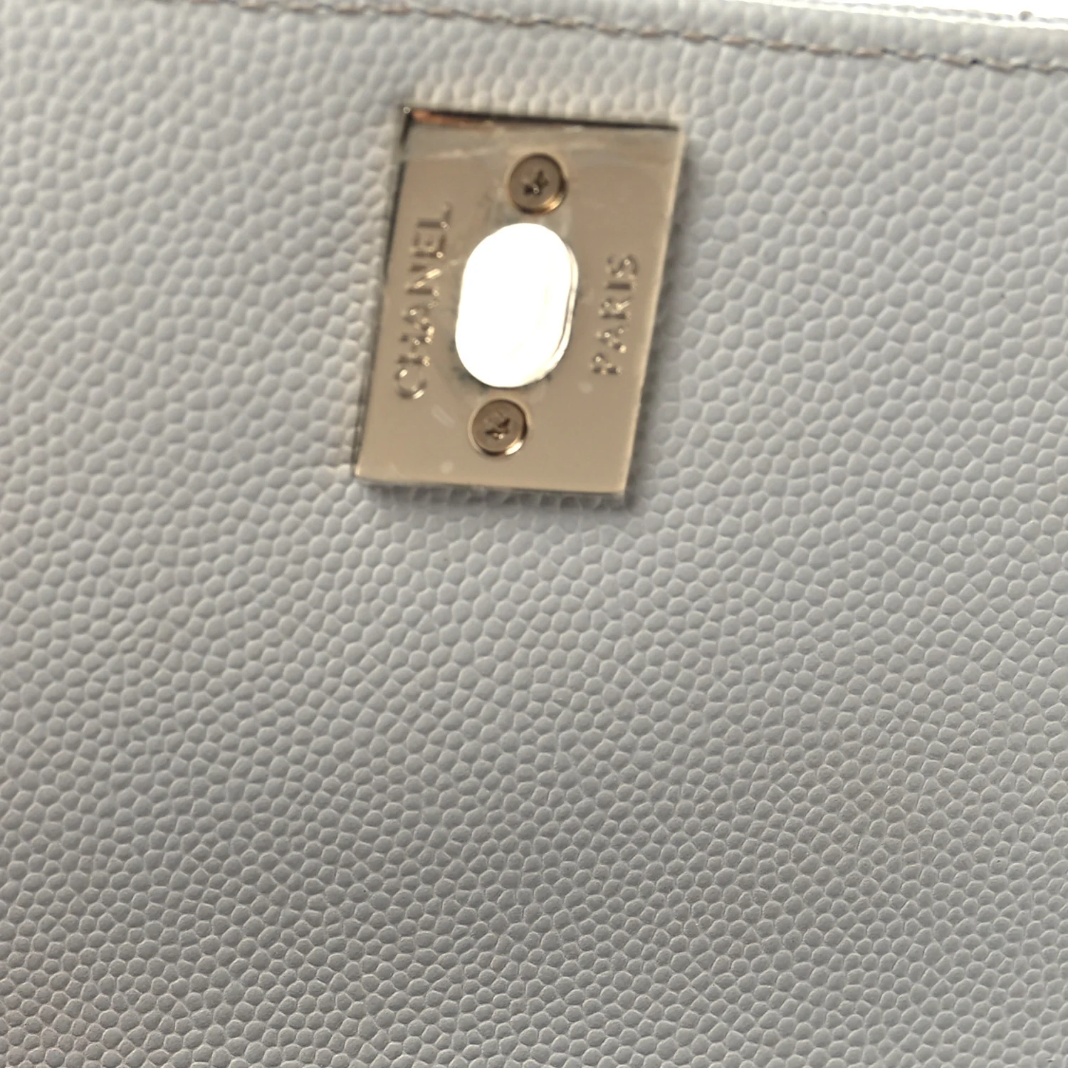 Caviar Quilted Mini Coco Handle Flap Light Grey - Image 12