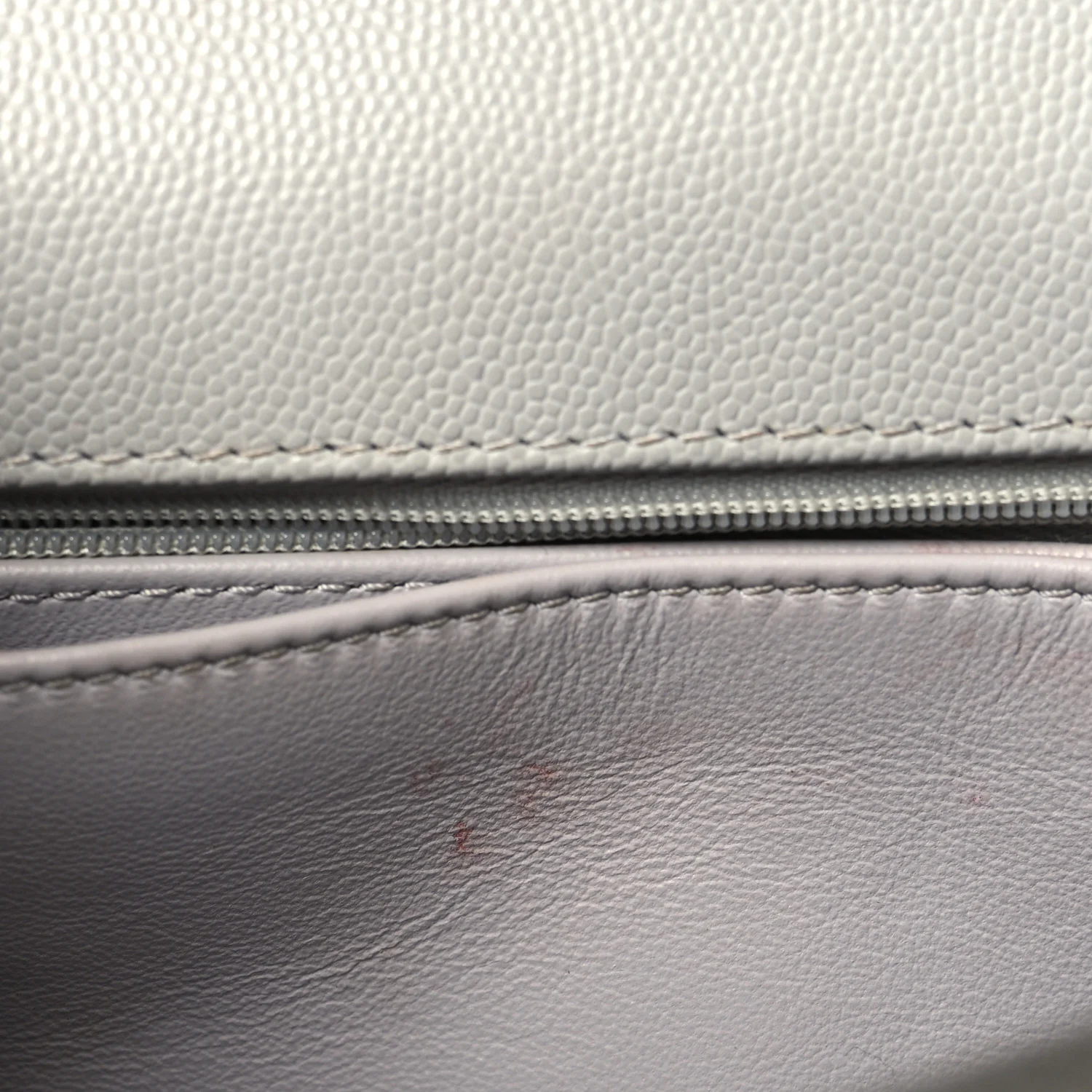Caviar Quilted Mini Coco Handle Flap Light Grey - Image 13