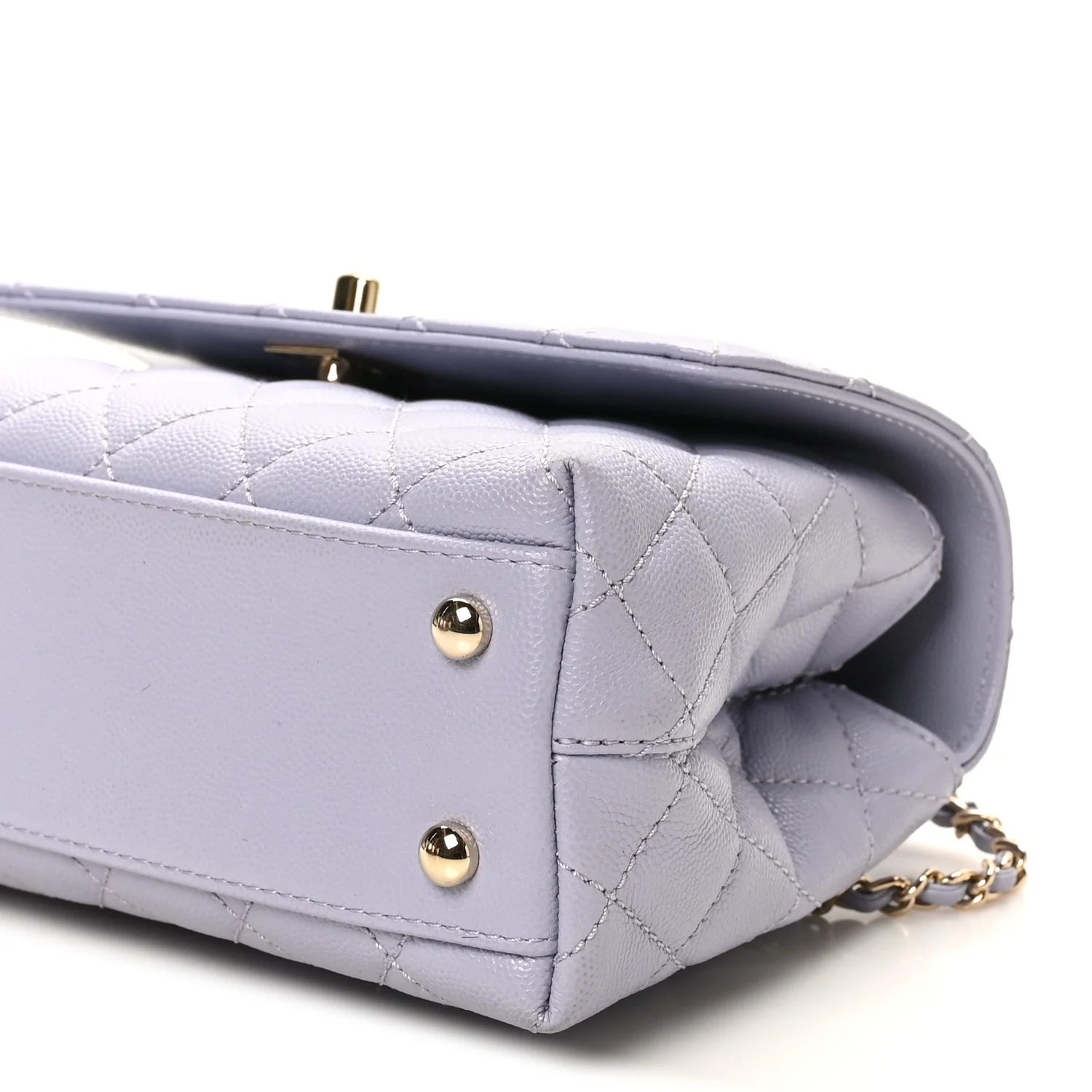Caviar Quilted Mini Coco Handle Flap Light Purple - Image 10