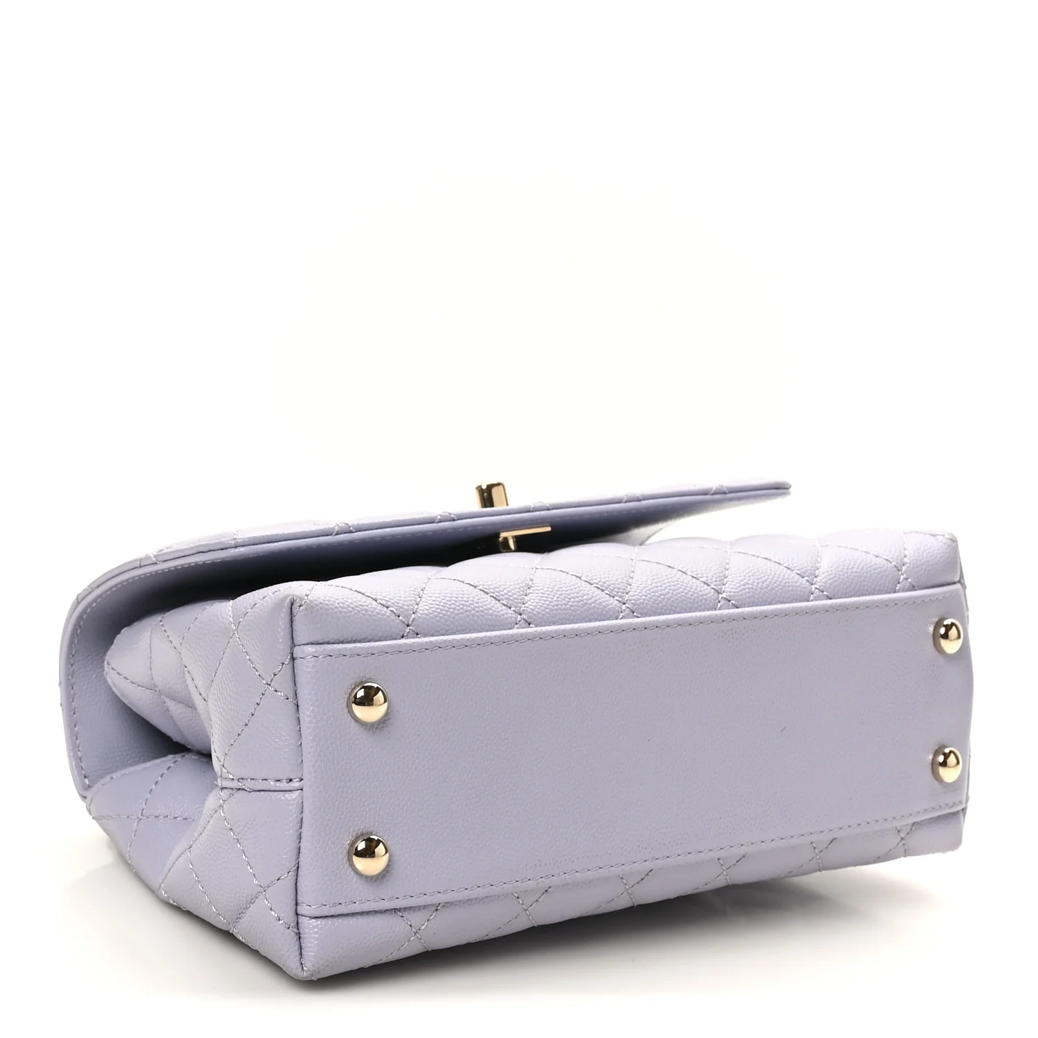 Caviar Quilted Mini Coco Handle Flap Light Purple - Image 4