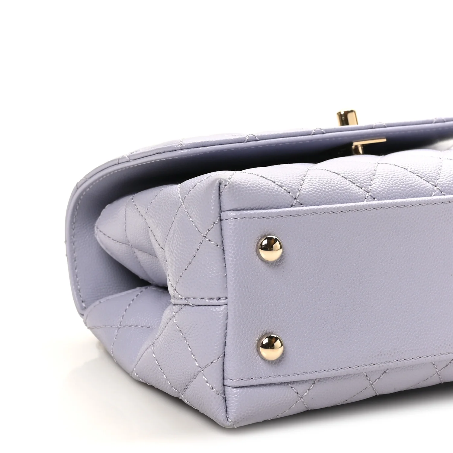 Caviar Quilted Mini Coco Handle Flap Light Purple - Image 9