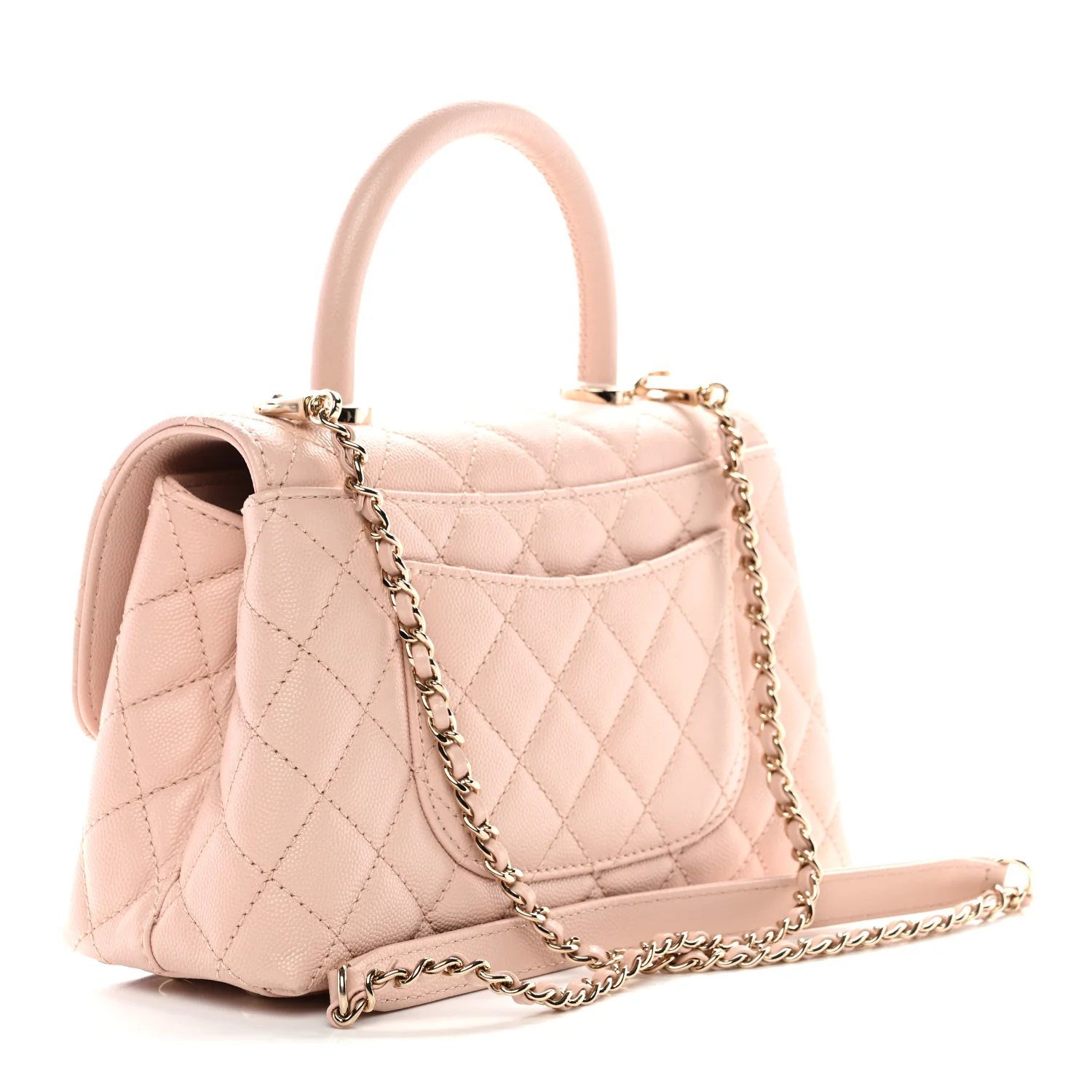 Caviar Quilted Mini Coco Handle Flap Pink - Image 4