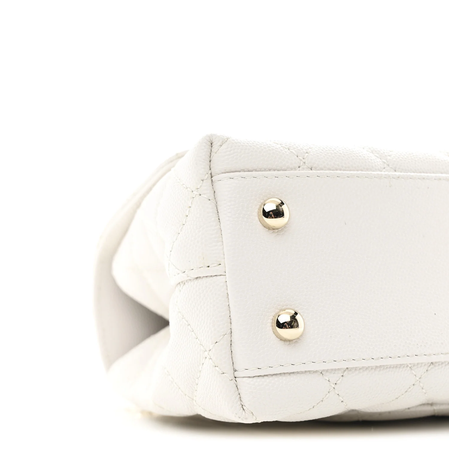 Caviar Quilted Mini Coco Handle Flap White - Image 10