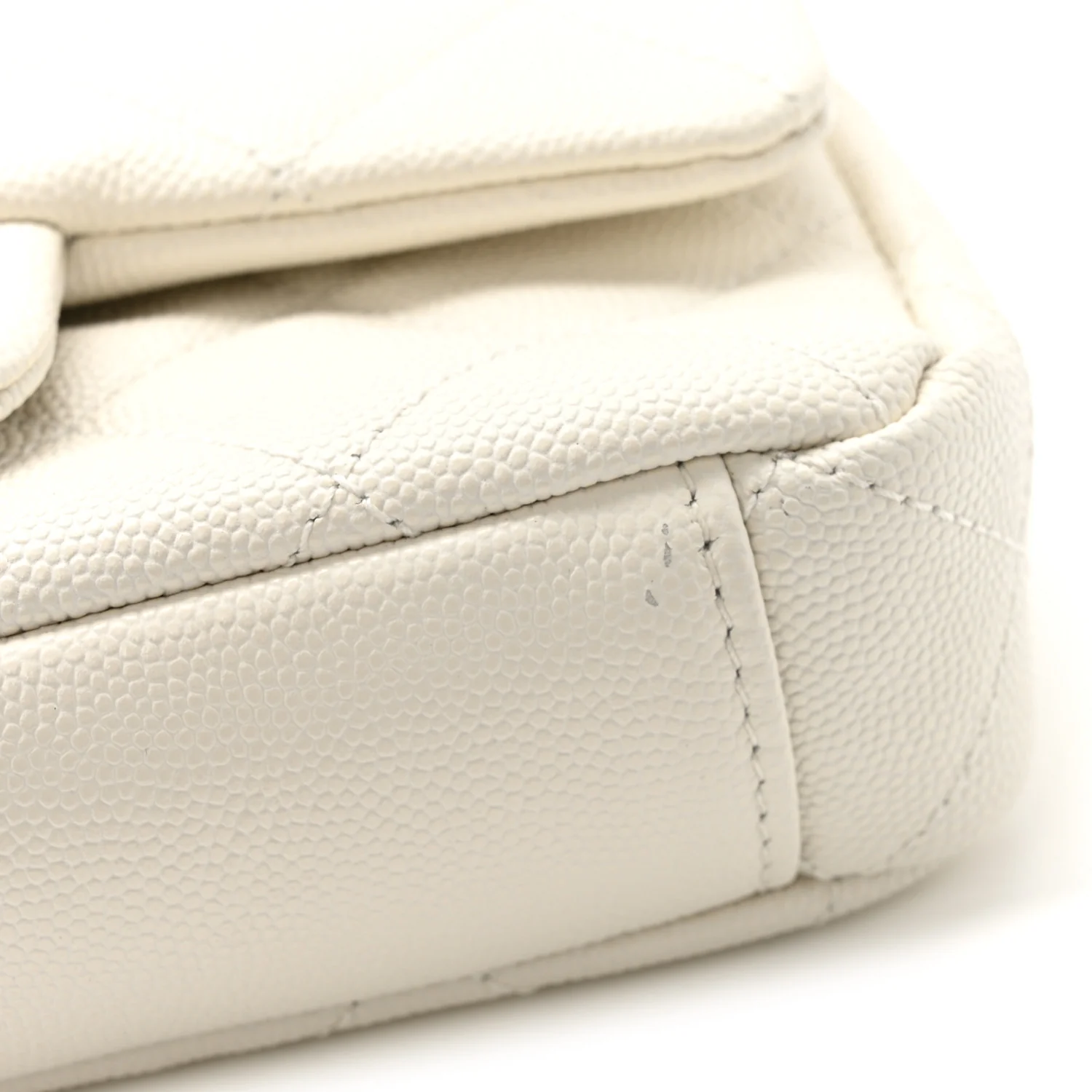 Caviar Quilted Mini Flap White - Image 13