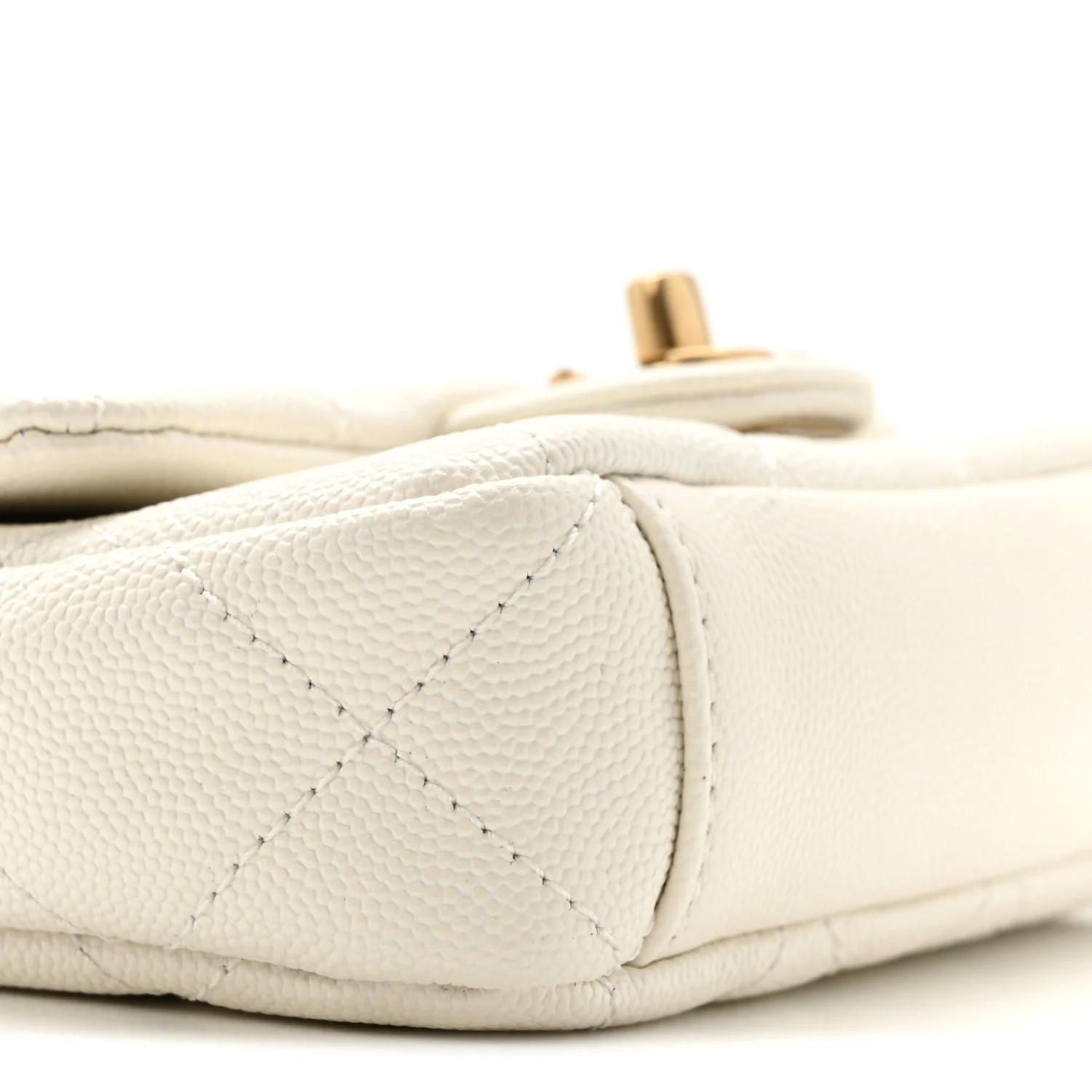 Caviar Quilted Mini Flap White - Image 9
