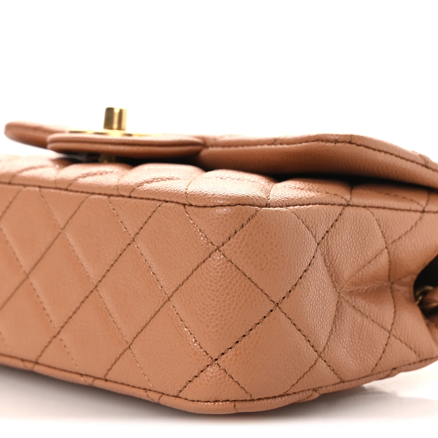 Caviar Quilted Mini Handy CC Flap Camel - Image 10