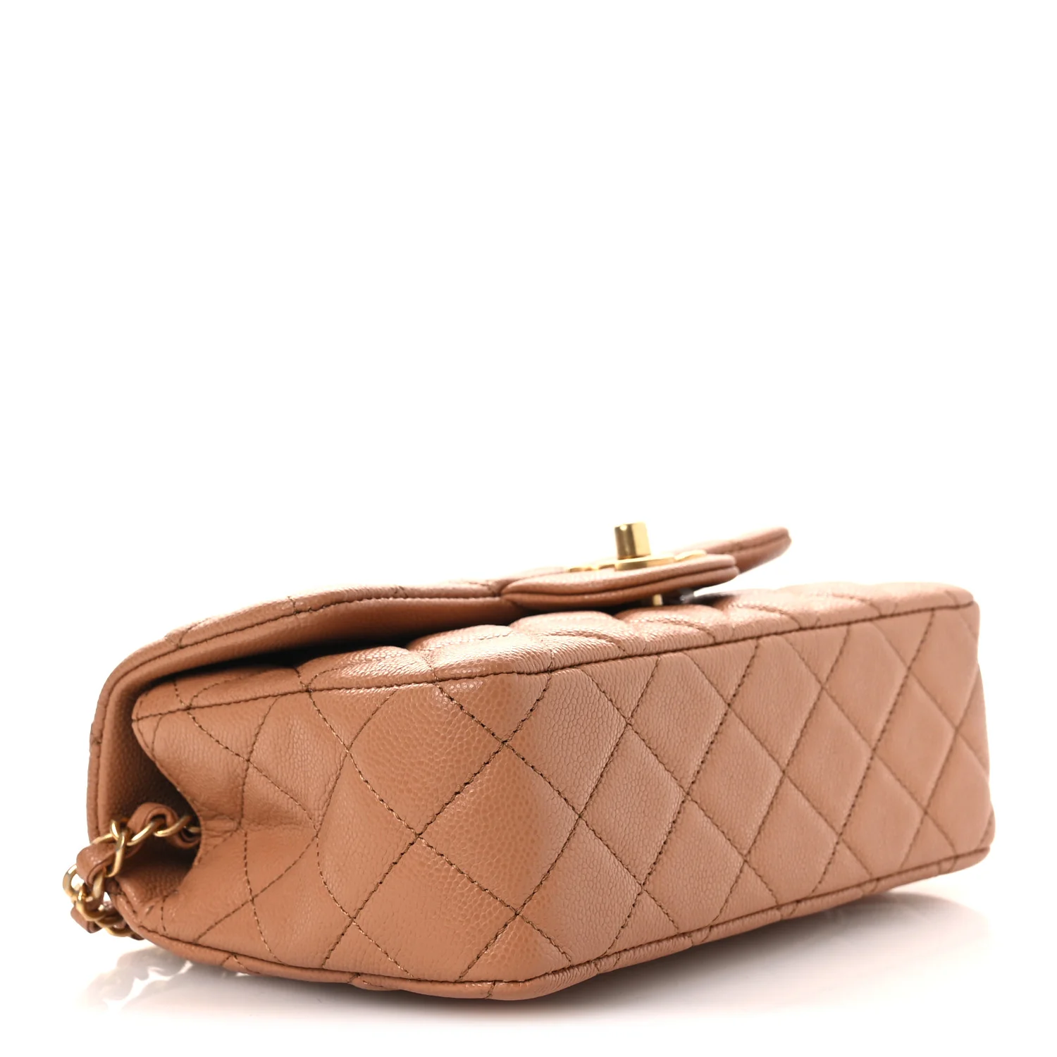 Caviar Quilted Mini Handy CC Flap Camel - Image 4