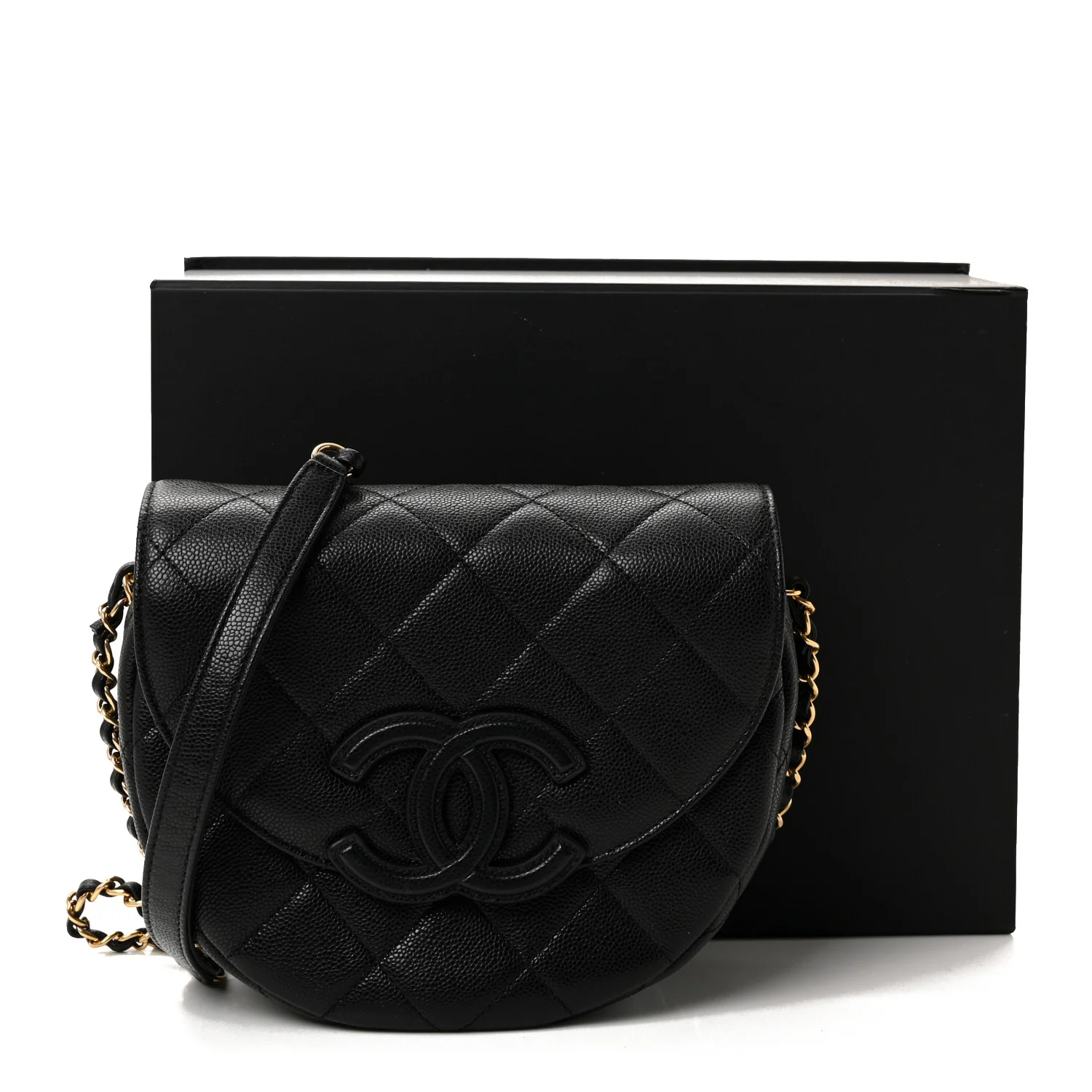 Caviar Quilted Mini Messenger Flap Black - Image 11