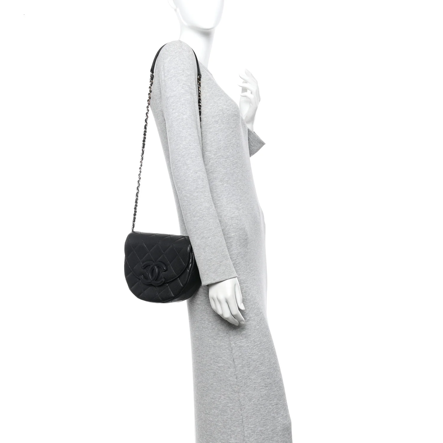 Caviar Quilted Mini Messenger Flap Black - Image 2