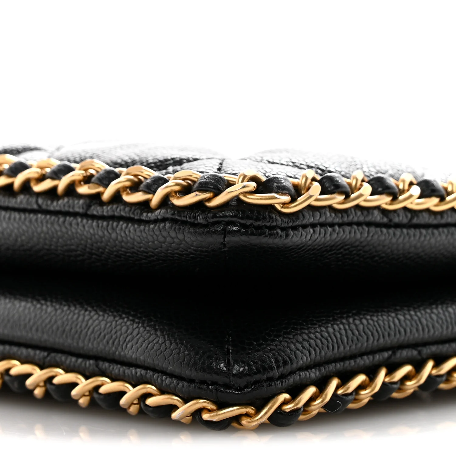 Caviar Quilted Mini Never Ending Chain Tote Black - Image 10