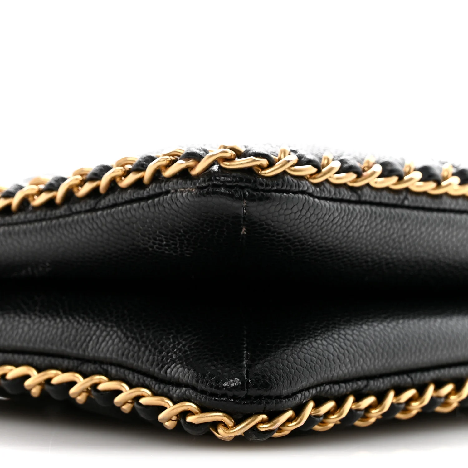 Caviar Quilted Mini Never Ending Chain Tote Black - Image 9