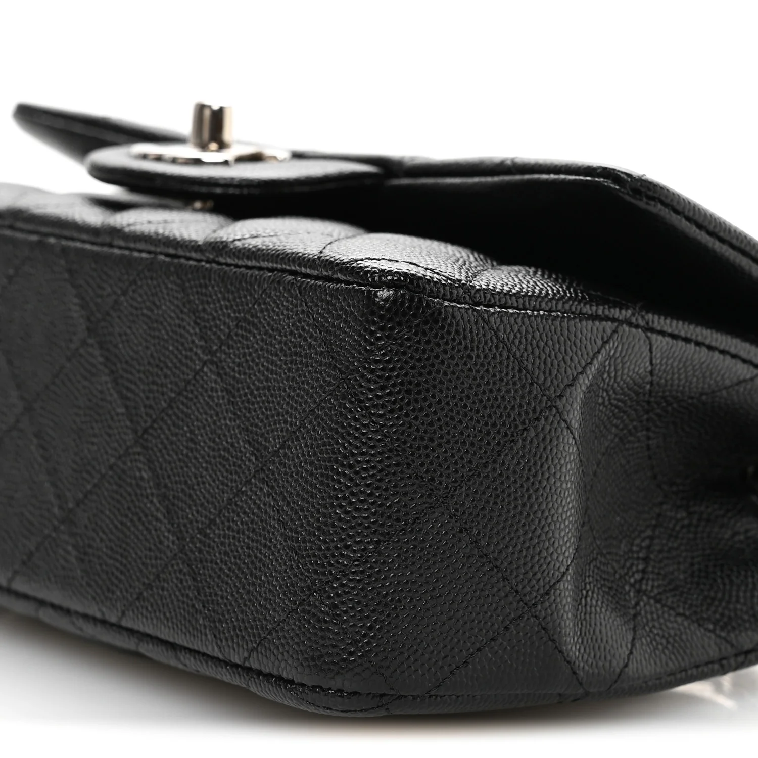 Caviar Quilted Mini Rectangular Flap Black - Image 10