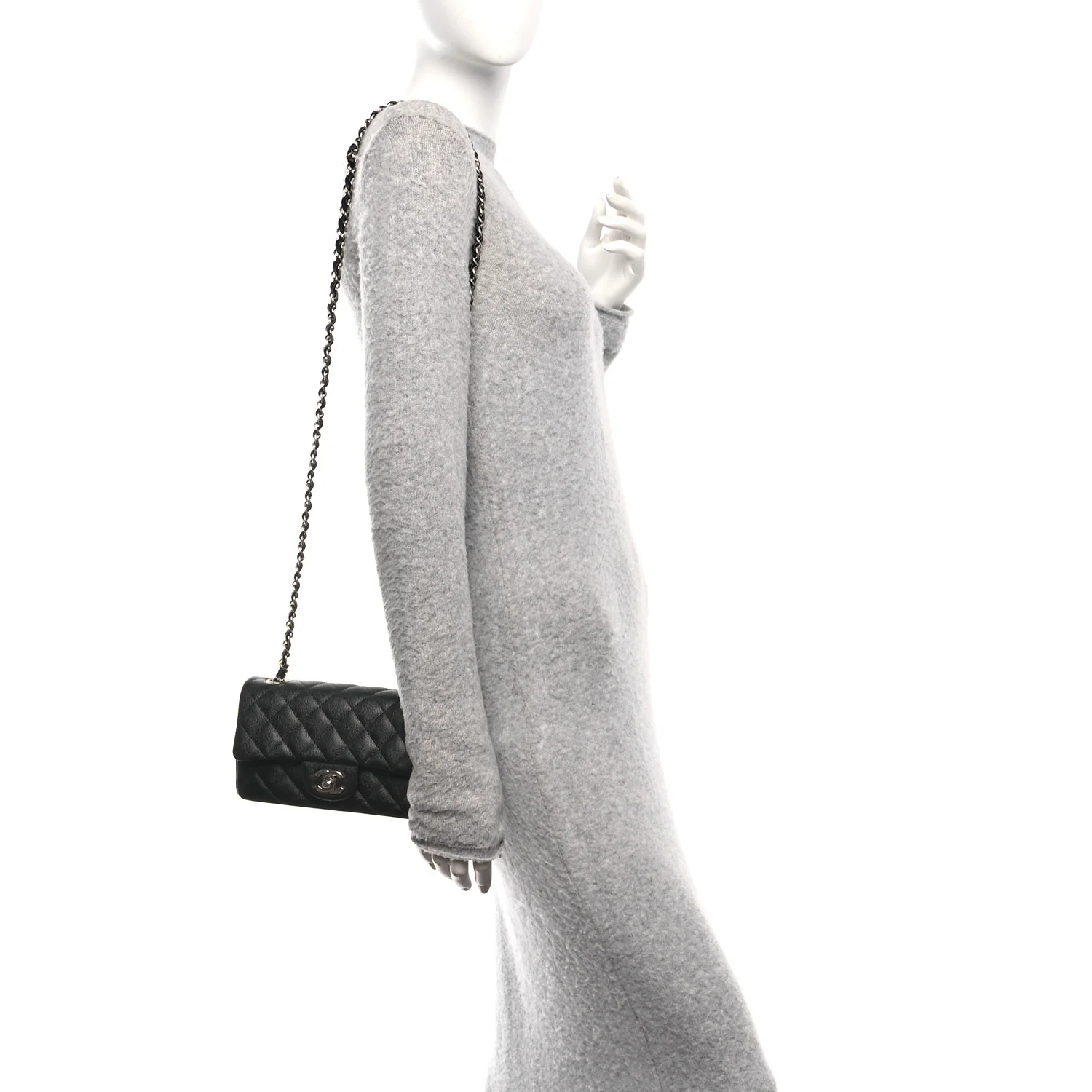 Caviar Quilted Mini Rectangular Flap Black - Image 2