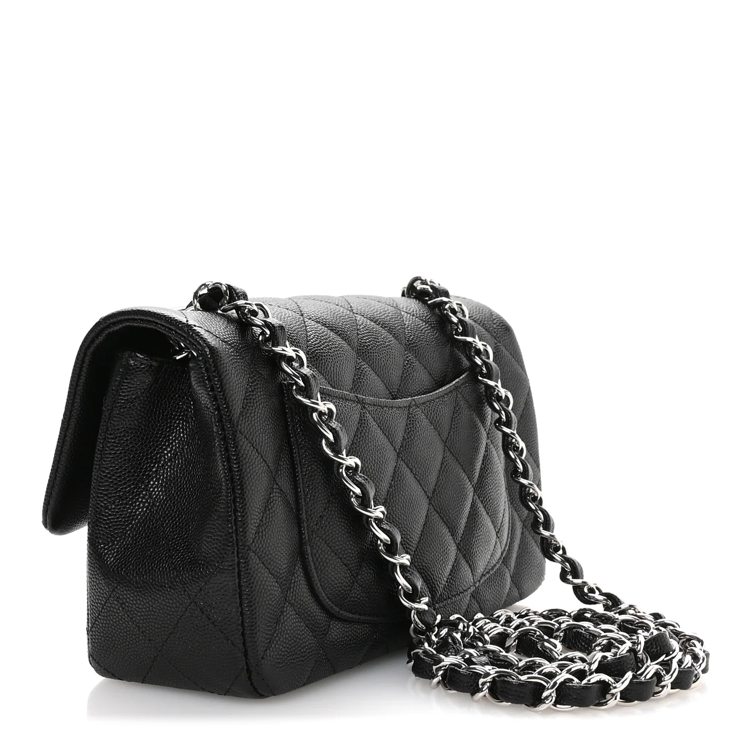 Caviar Quilted Mini Rectangular Flap Black - Image 3