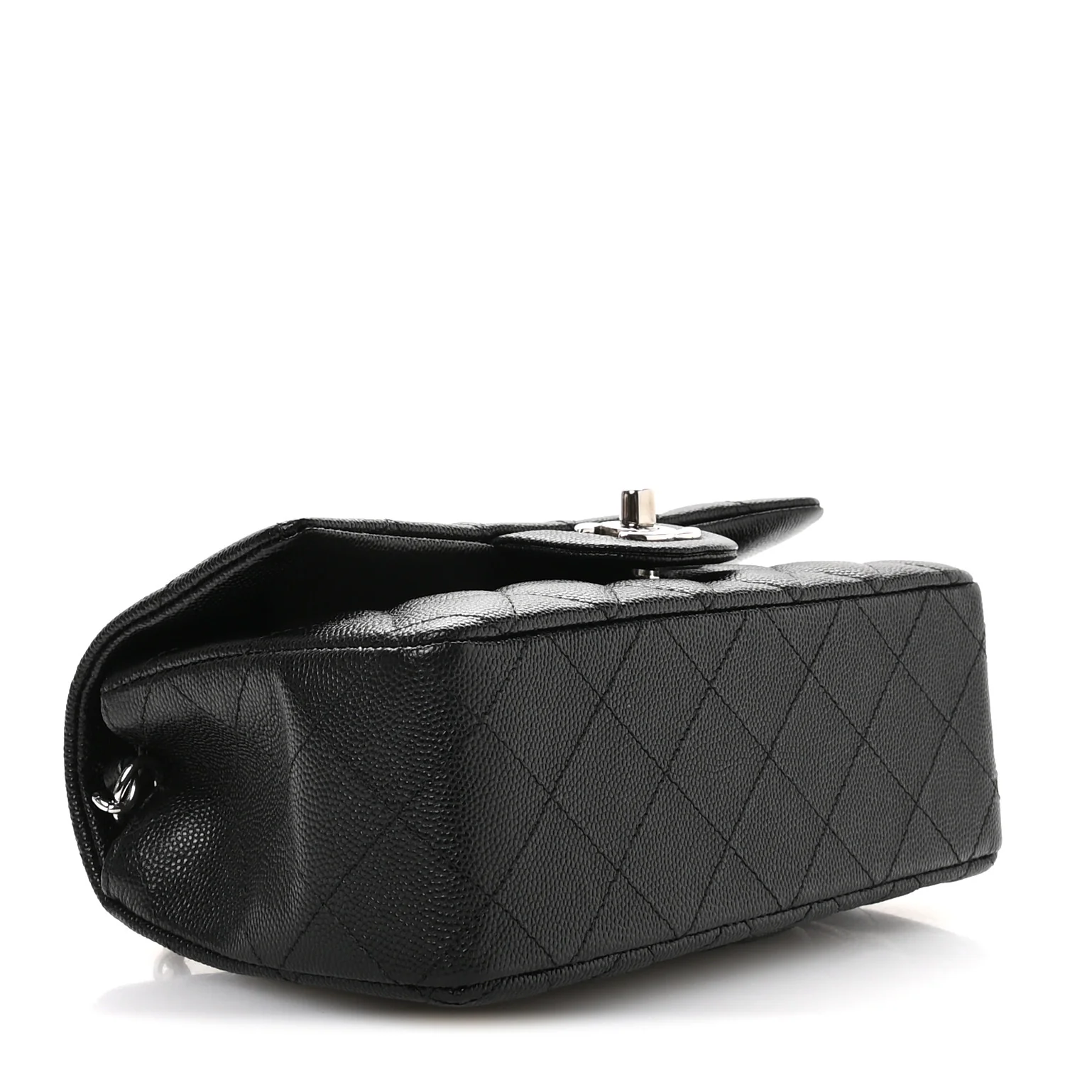 Caviar Quilted Mini Rectangular Flap Black - Image 4