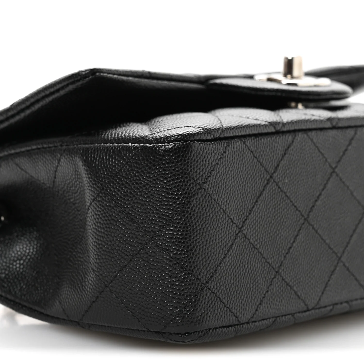 Caviar Quilted Mini Rectangular Flap Black - Image 9