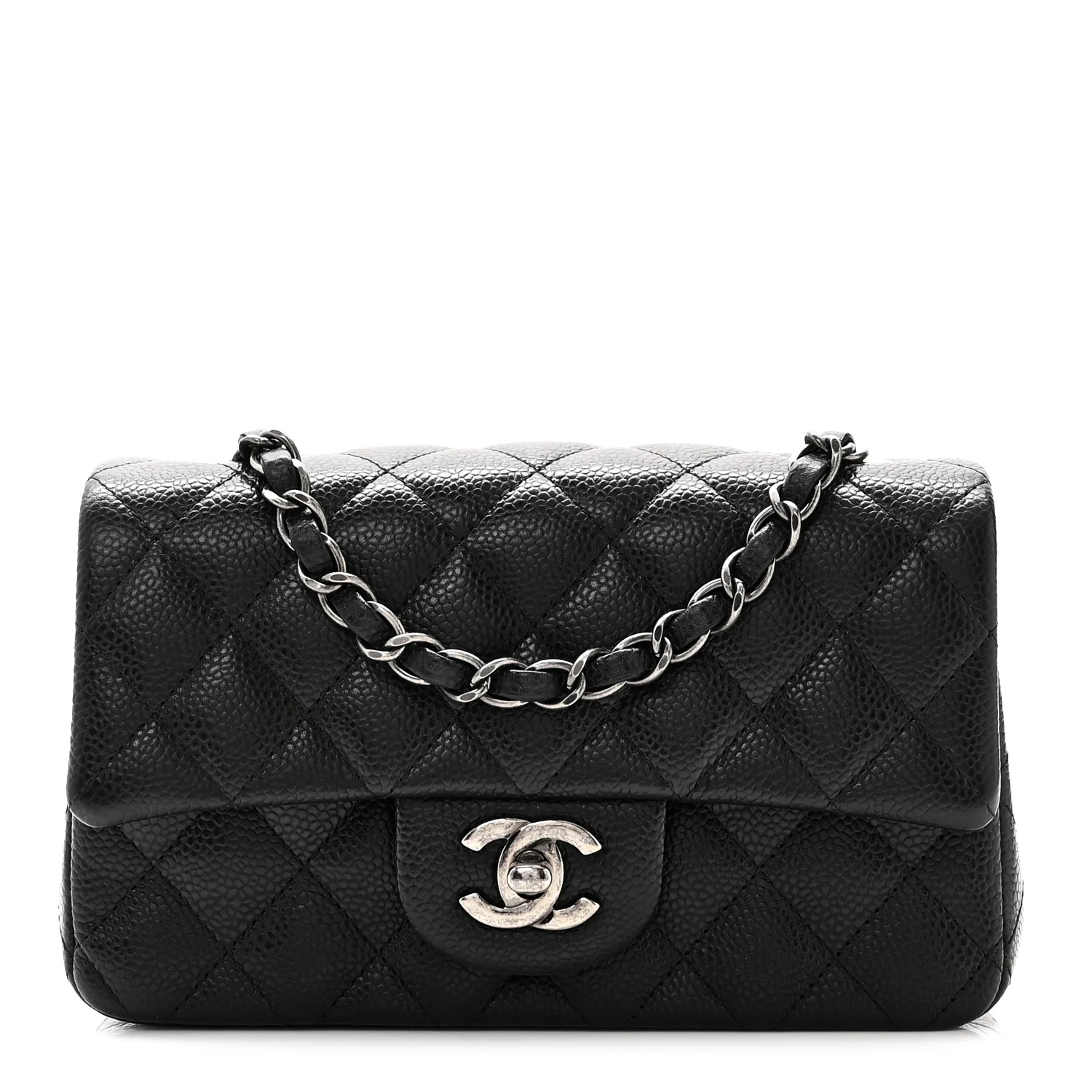Caviar Quilted Mini Rectangular Flap Black