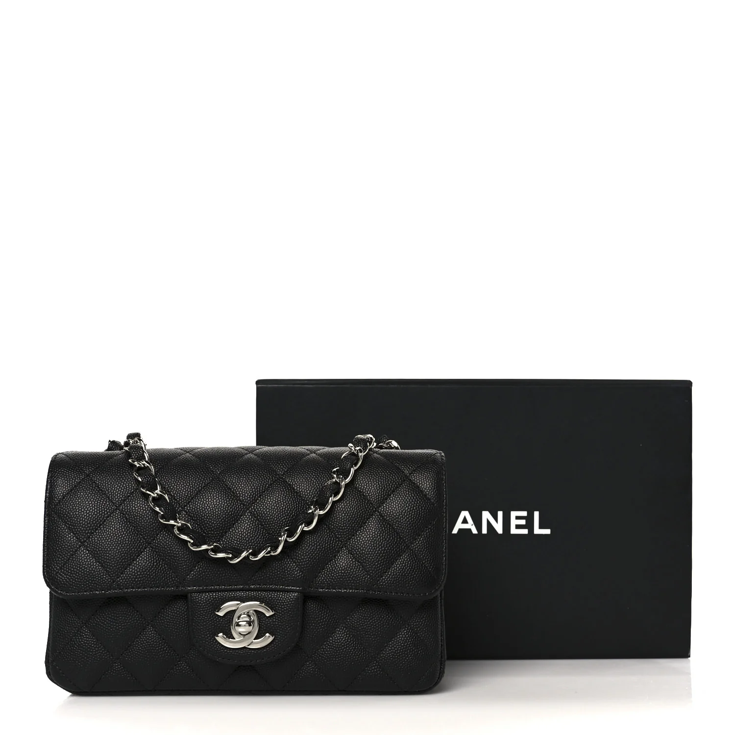 Caviar Quilted Mini Rectangular Flap Black - Image 12
