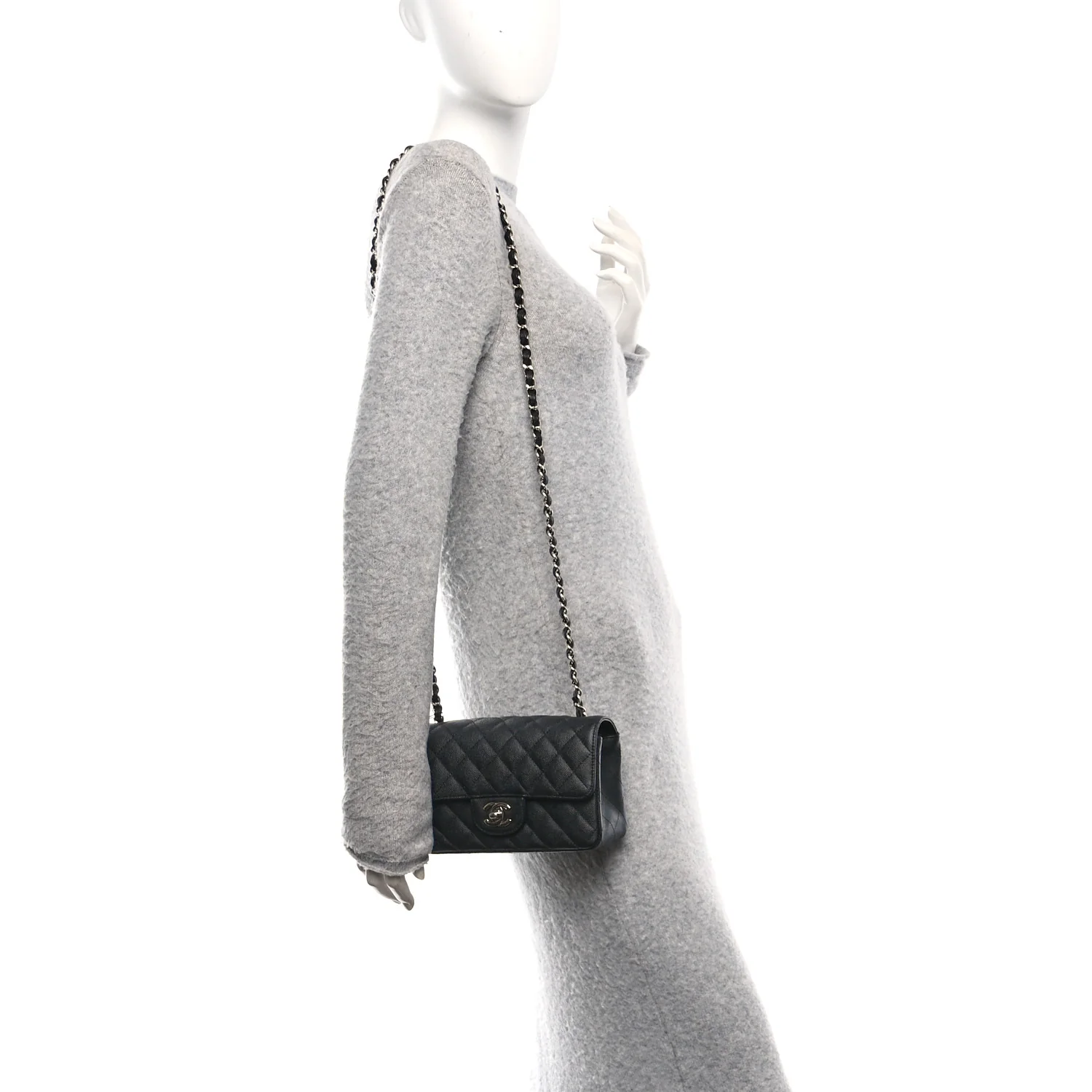 Caviar Quilted Mini Rectangular Flap Black - Image 2