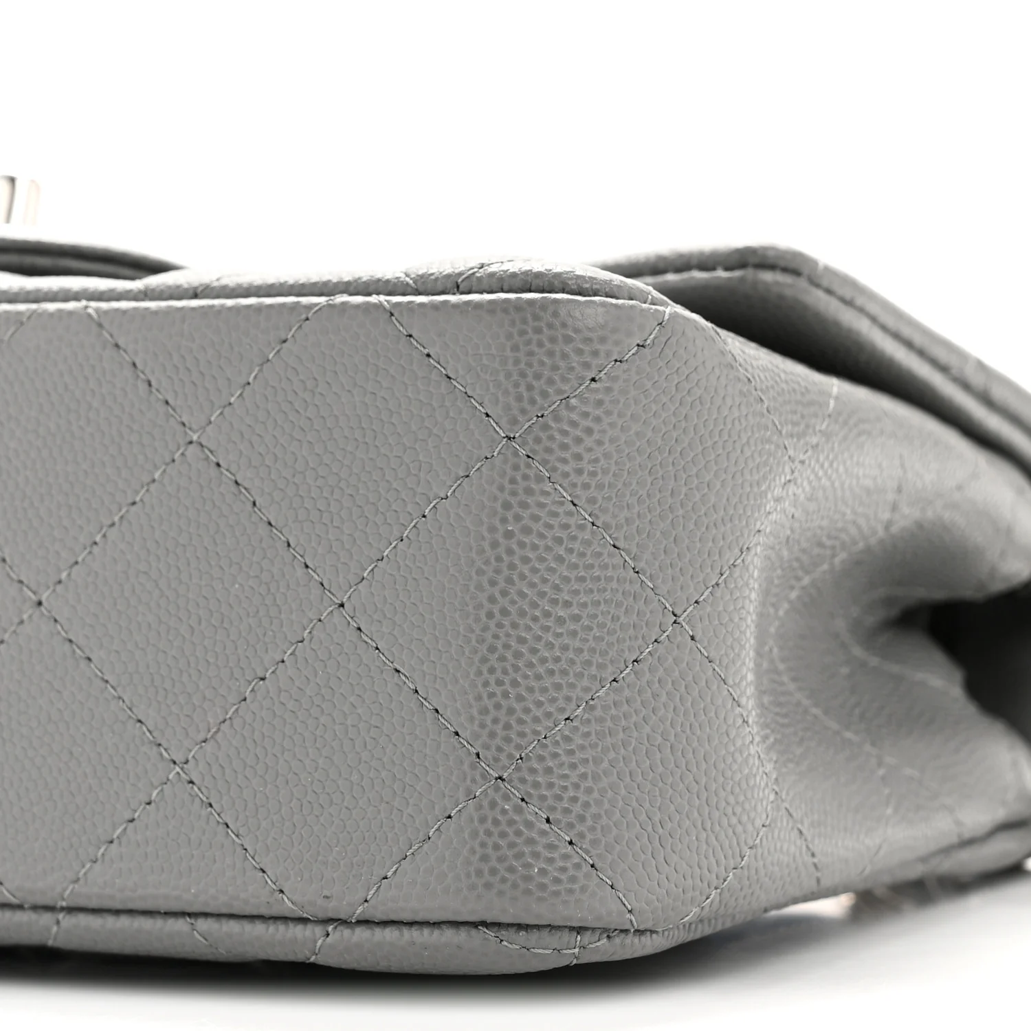 Caviar Quilted Mini Rectangular Flap Grey - Image 10