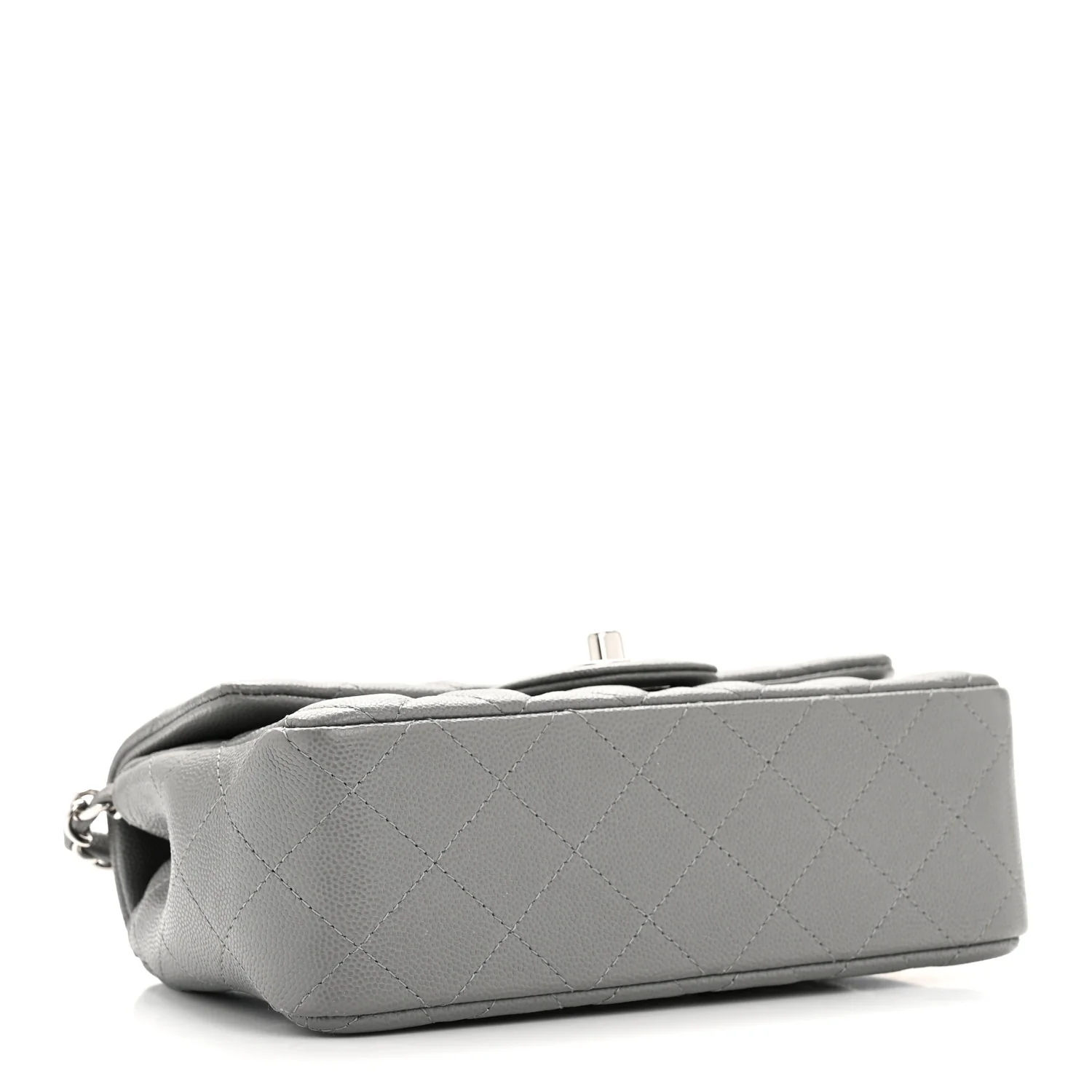 Caviar Quilted Mini Rectangular Flap Grey - Image 4