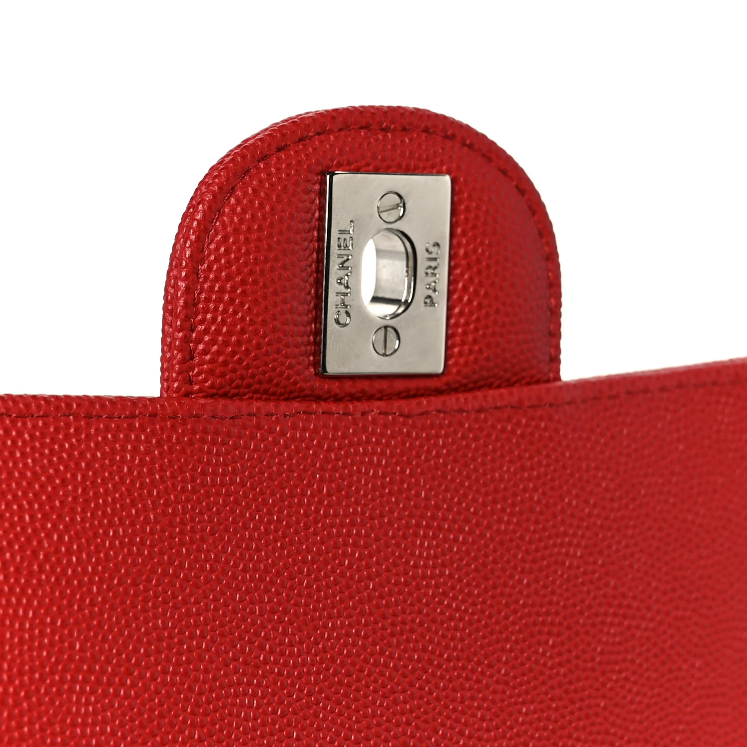 Caviar Quilted Mini Rectangular Flap Red - Image 6