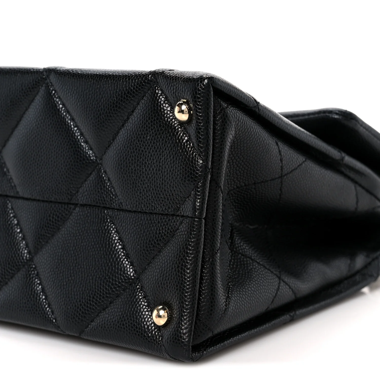 Caviar Quilted Mini Retro Twist Top Handle Flap Black - Image 11