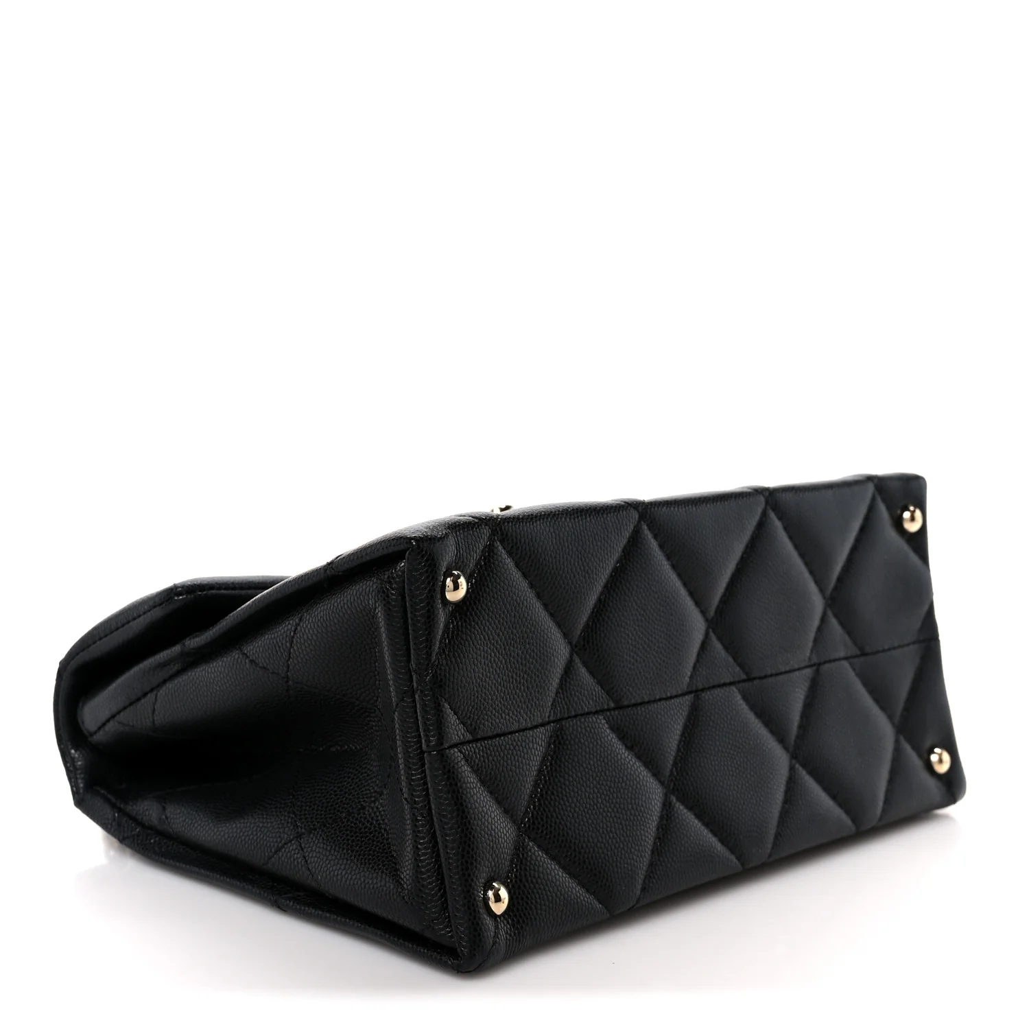 Caviar Quilted Mini Retro Twist Top Handle Flap Black - Image 4
