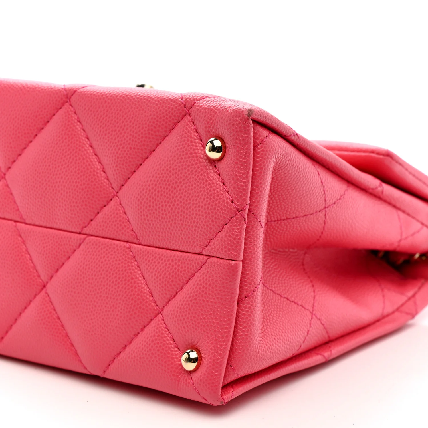 Caviar Quilted Mini Retro Twist Top Handle Flap Pink - Image 10