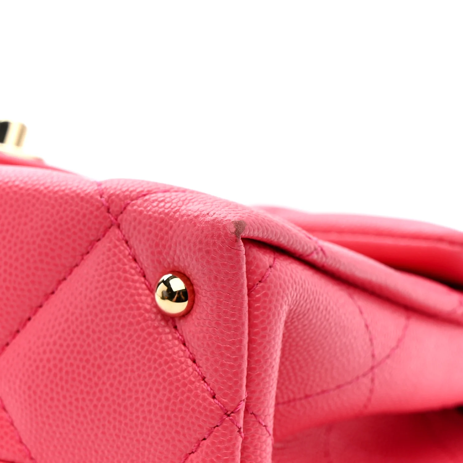 Caviar Quilted Mini Retro Twist Top Handle Flap Pink - Image 11