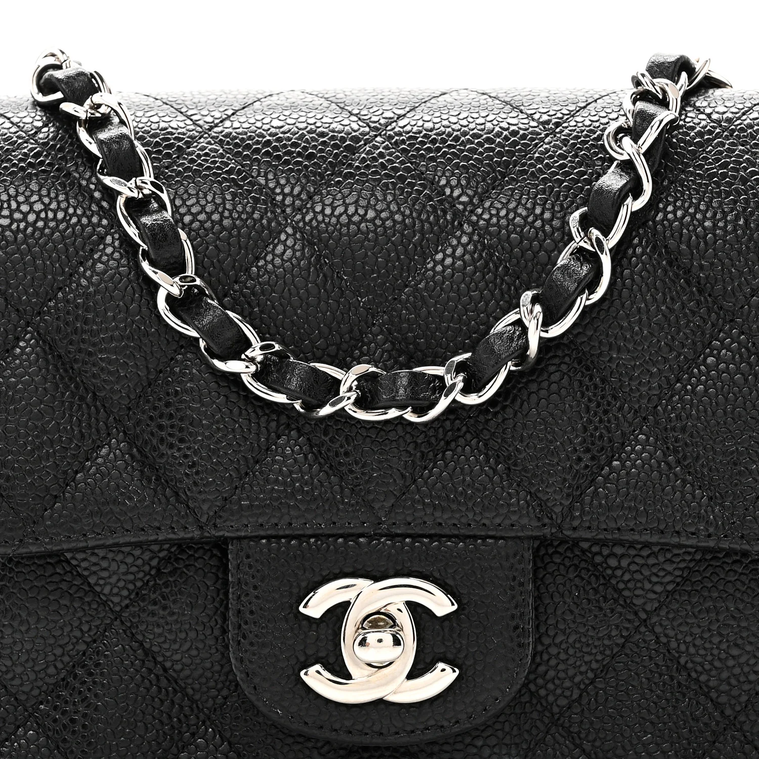 Caviar Quilted Mini Square Flap Black - Image 8