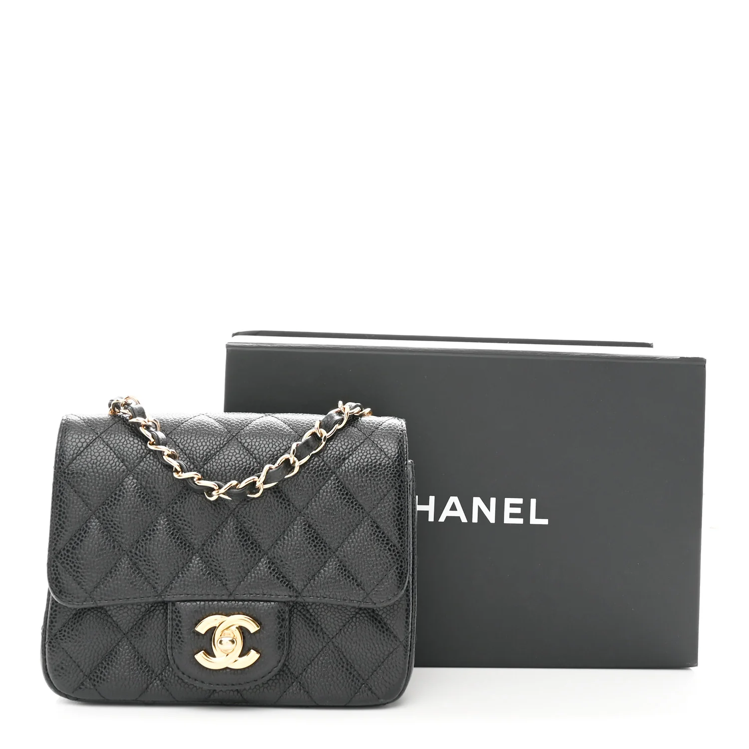 Caviar Quilted Mini Square Flap Black - Image 13