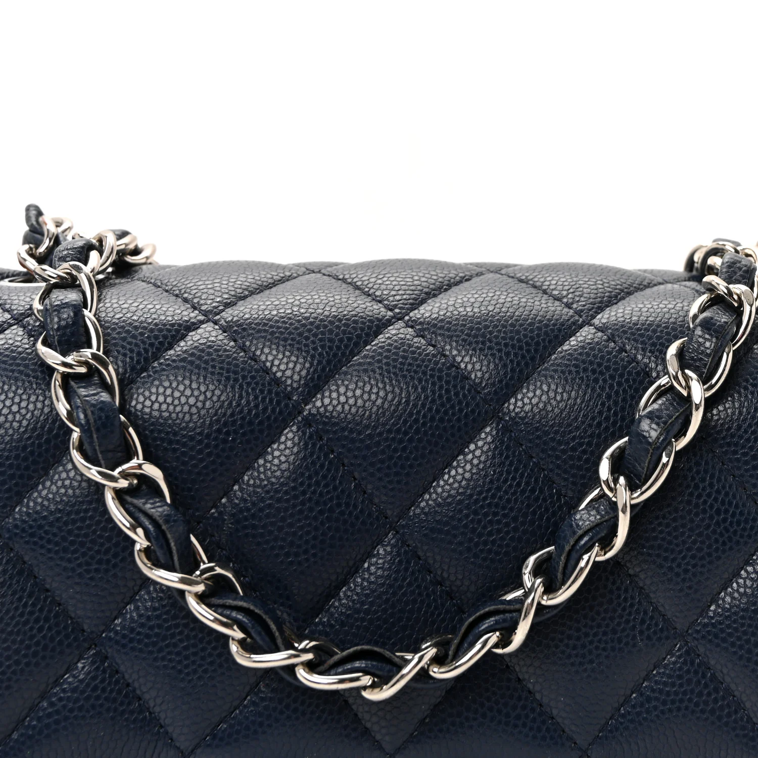 Caviar Quilted Mini Square Flap Navy - Image 8