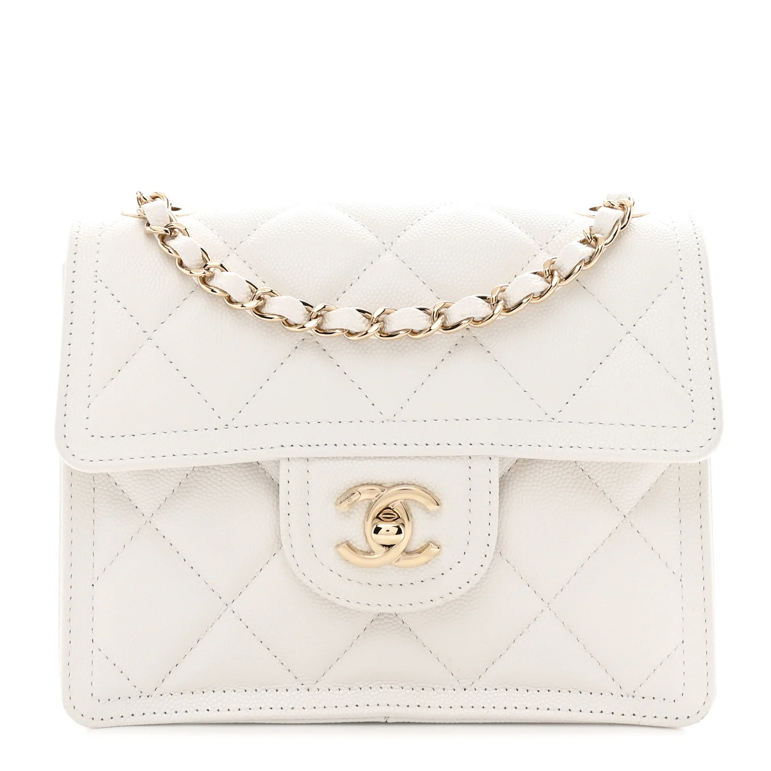 Caviar Quilted Mini Sweet Classic Flap White