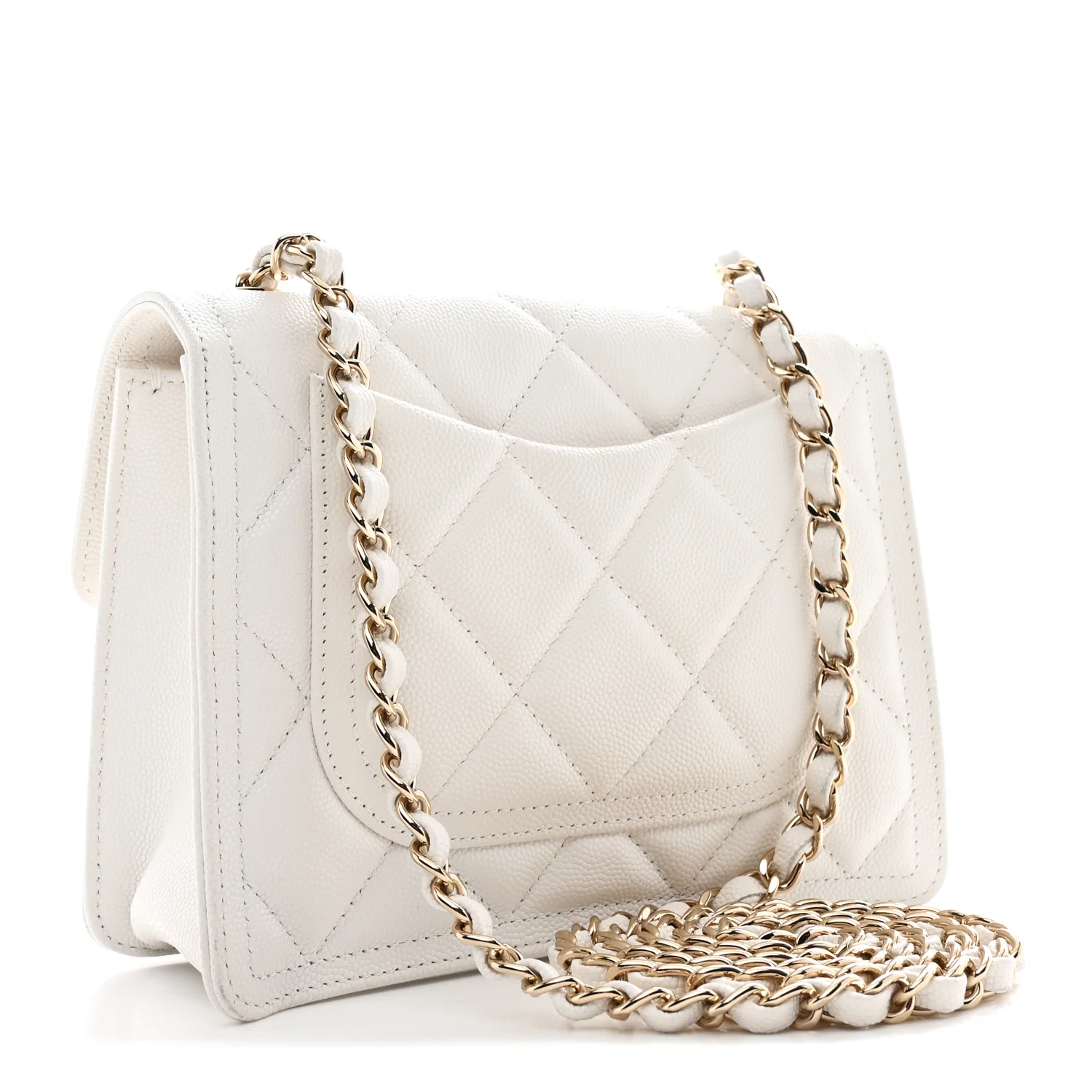 Caviar Quilted Mini Sweet Classic Flap White - Image 3