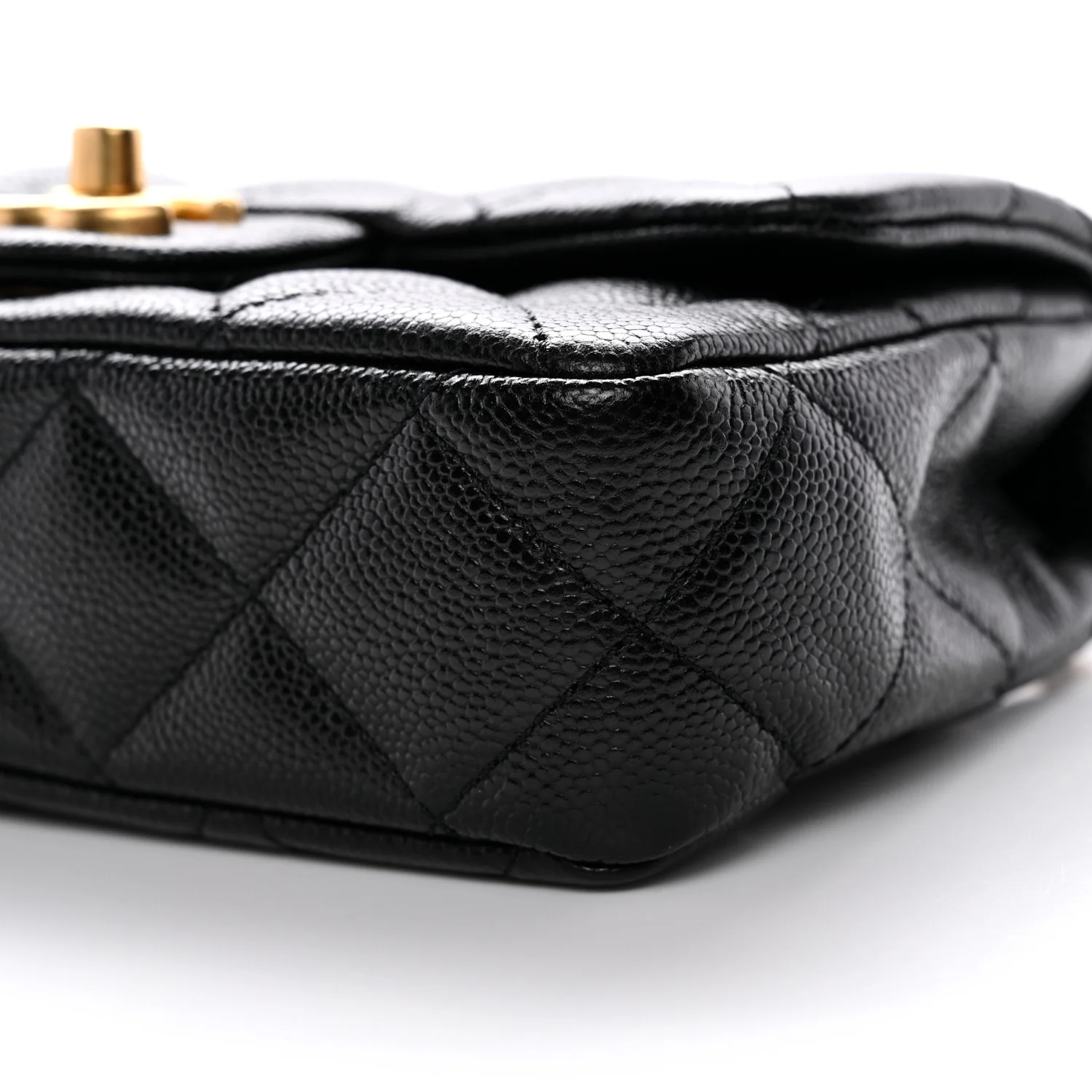Caviar Quilted Mini Sweetheart Rectangular Flap Black - Image 10