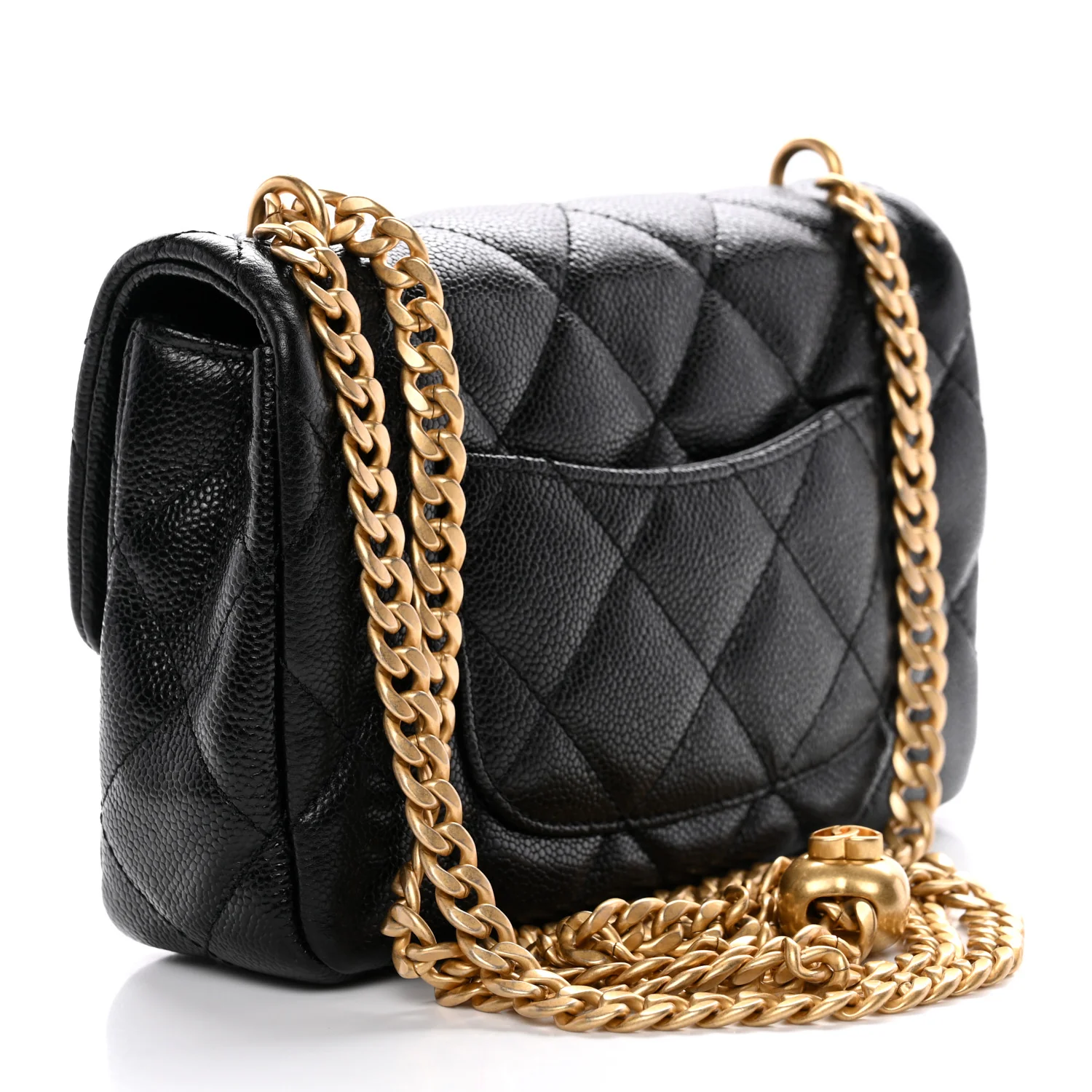 Caviar Quilted Mini Sweetheart Rectangular Flap Black - Image 3