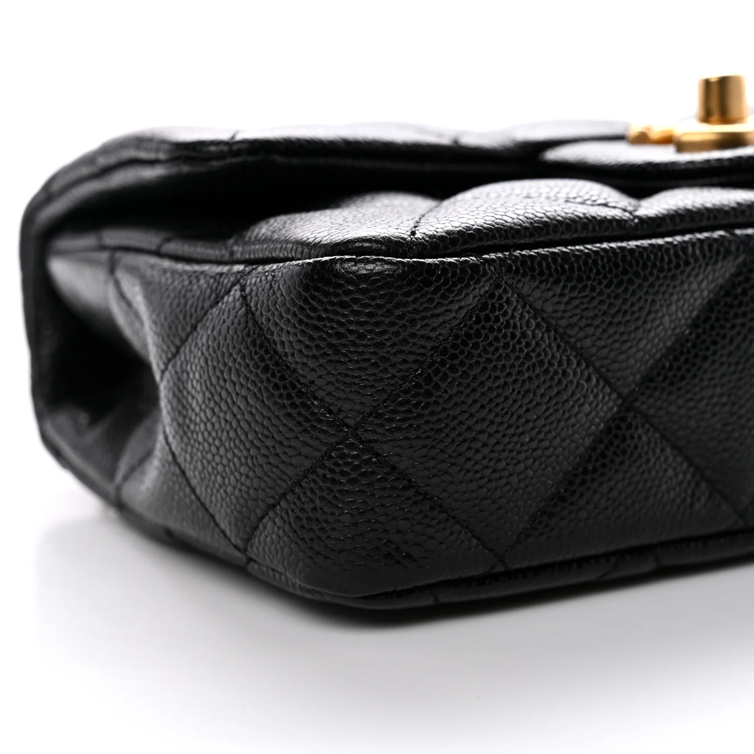 Caviar Quilted Mini Sweetheart Rectangular Flap Black - Image 9