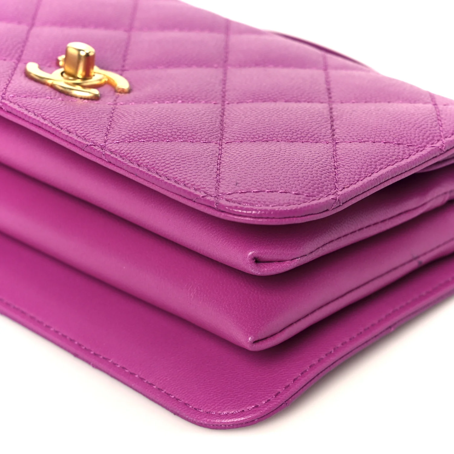 Caviar Quilted Mini Top Handle Flap Dark Pink - Image 11