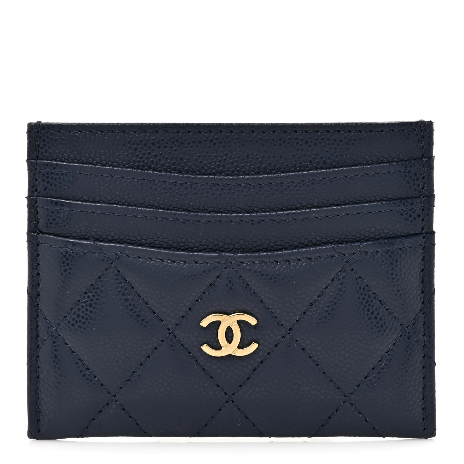 Caviar Quilted Multi Card Holder Navy